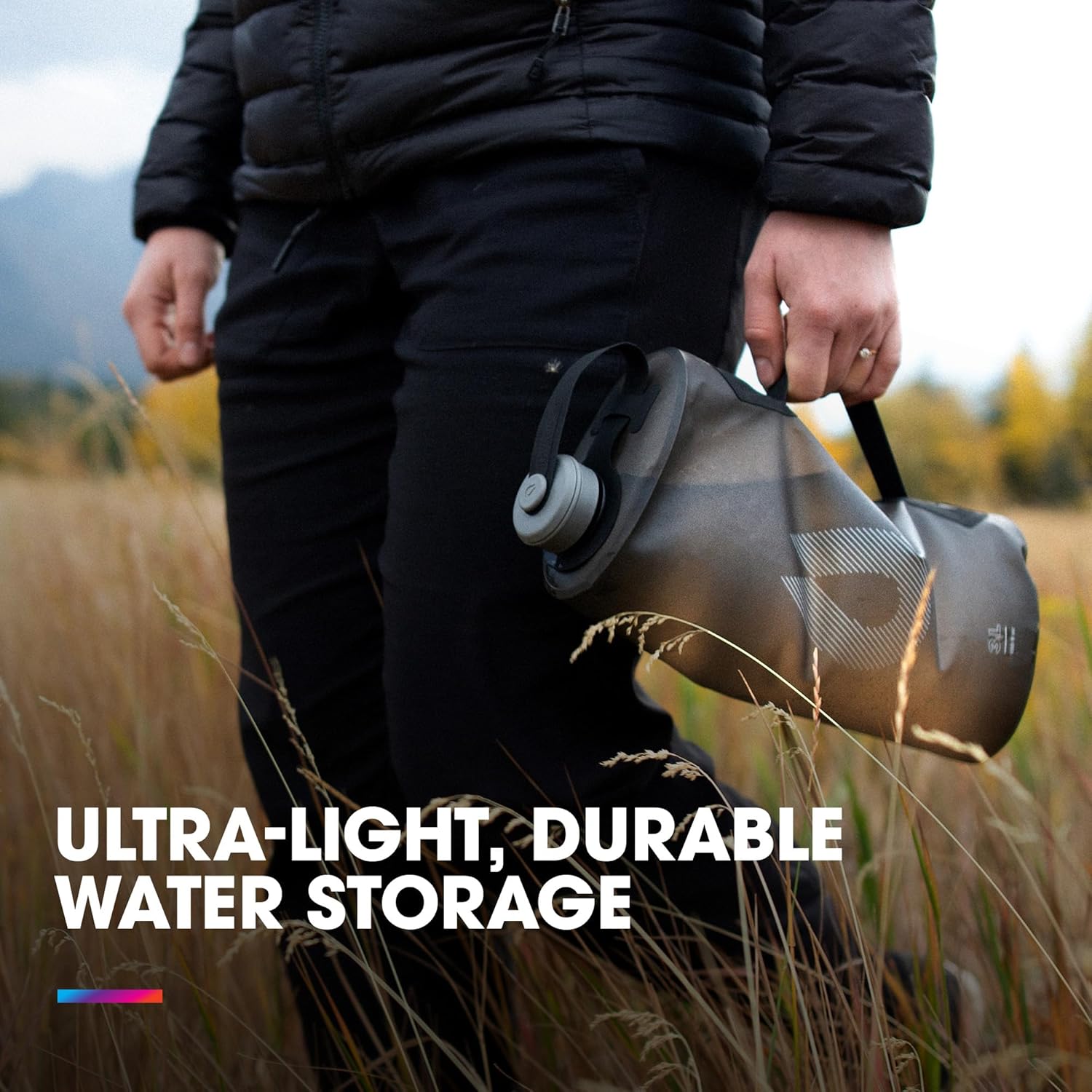 HydraPak Seeker - Collapsible Camping Water Storage (2L) - BPA & PVC Free, Hydration Reservoir Bag, Leak Proof - Mammoth Grey - Image 2