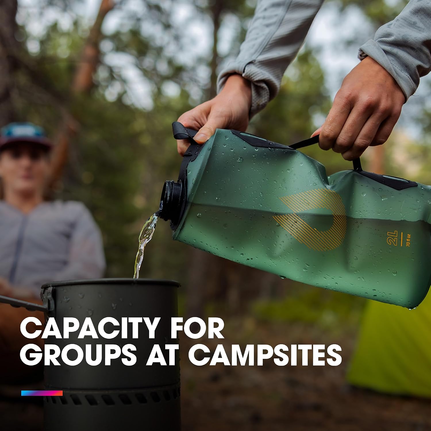 HydraPak Seeker - Collapsible Camping Water Storage (2L) - BPA & PVC Free, Hydration Reservoir Bag, Leak Proof - Mammoth Grey - Image 3