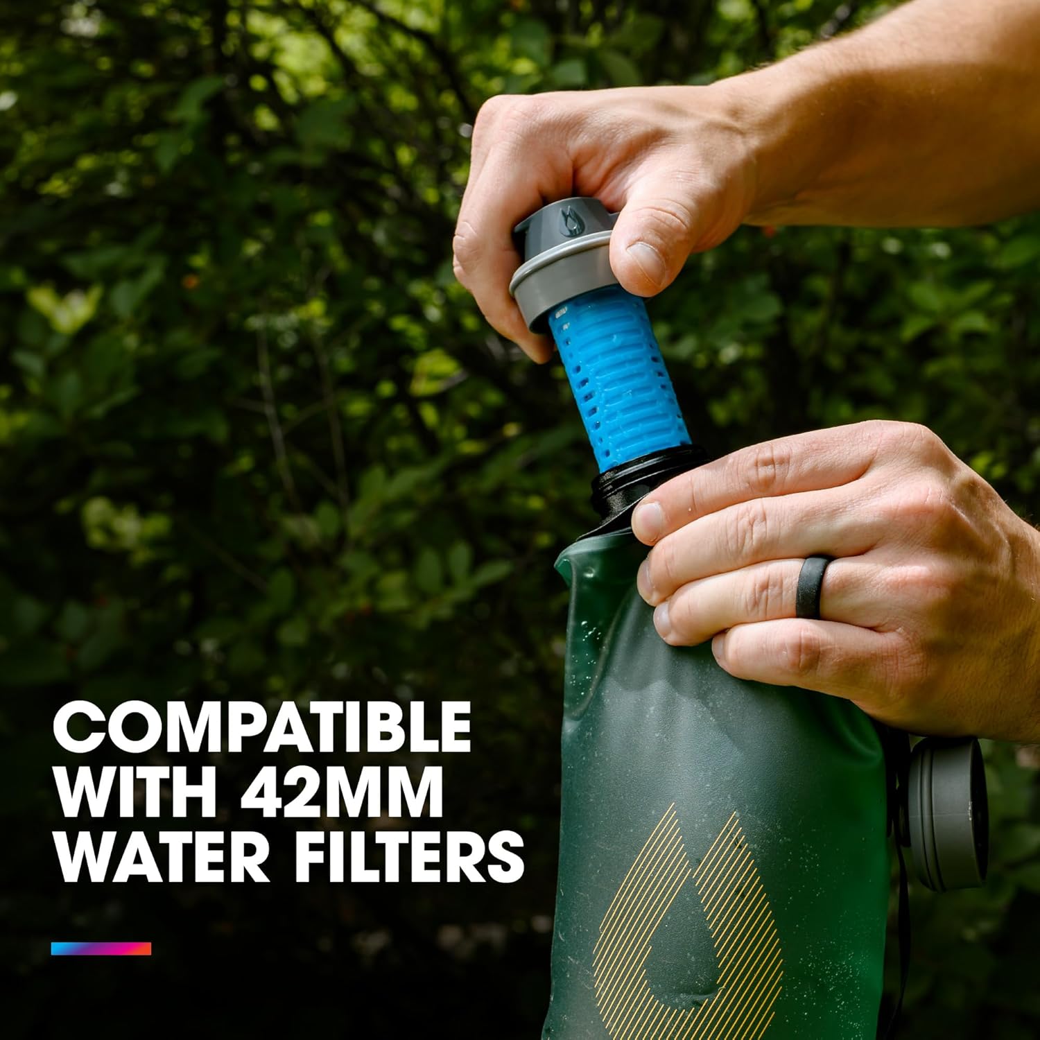 HydraPak Seeker - Collapsible Camping Water Storage (2L) - BPA & PVC Free, Hydration Reservoir Bag, Leak Proof - Mammoth Grey - Image 6