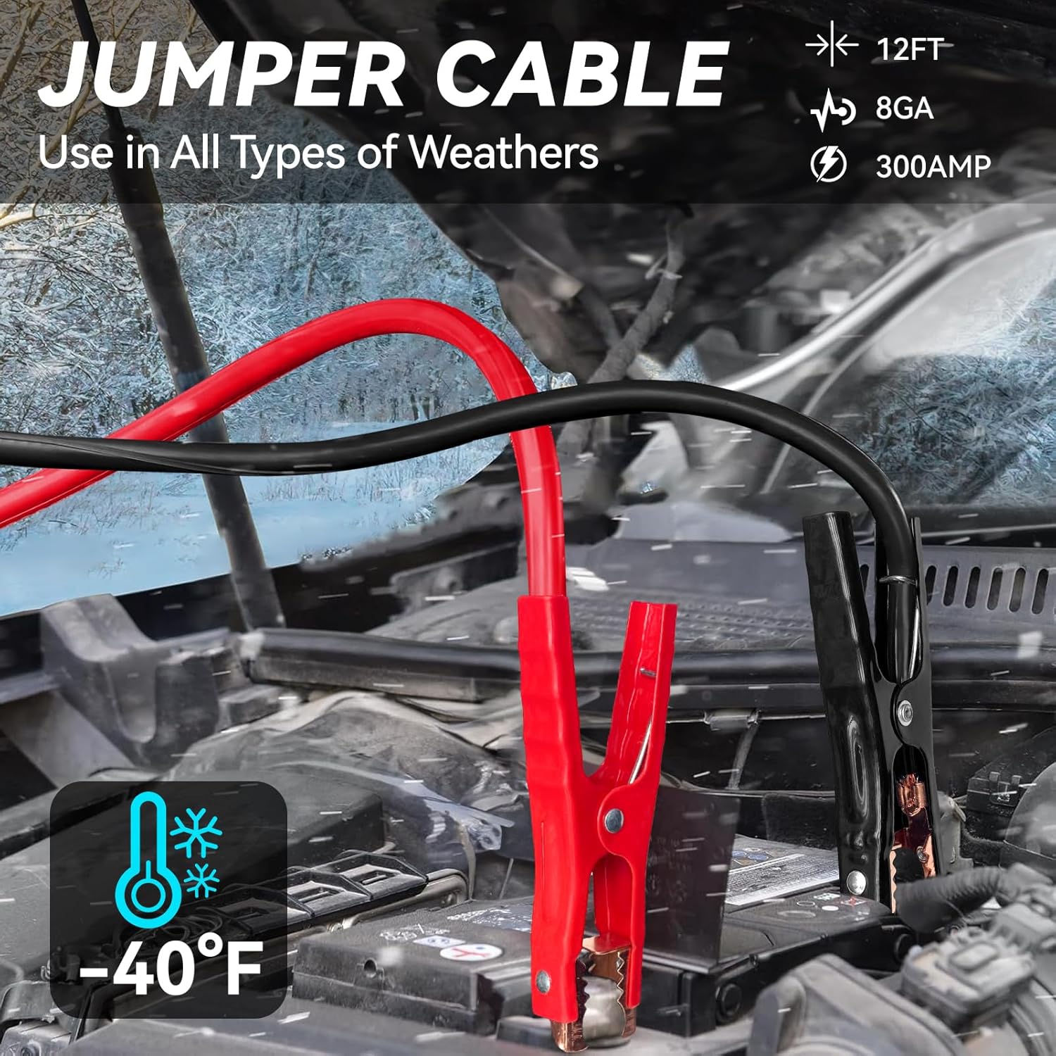 Car Emergency Safety Kit Bag with Digital Air Compressor,Jumper Cables,First Aid Kit, Winter Vehicle Roadside Safety Kit with Detachable Snow Shovel, for Women, Men, Teen - Image 5