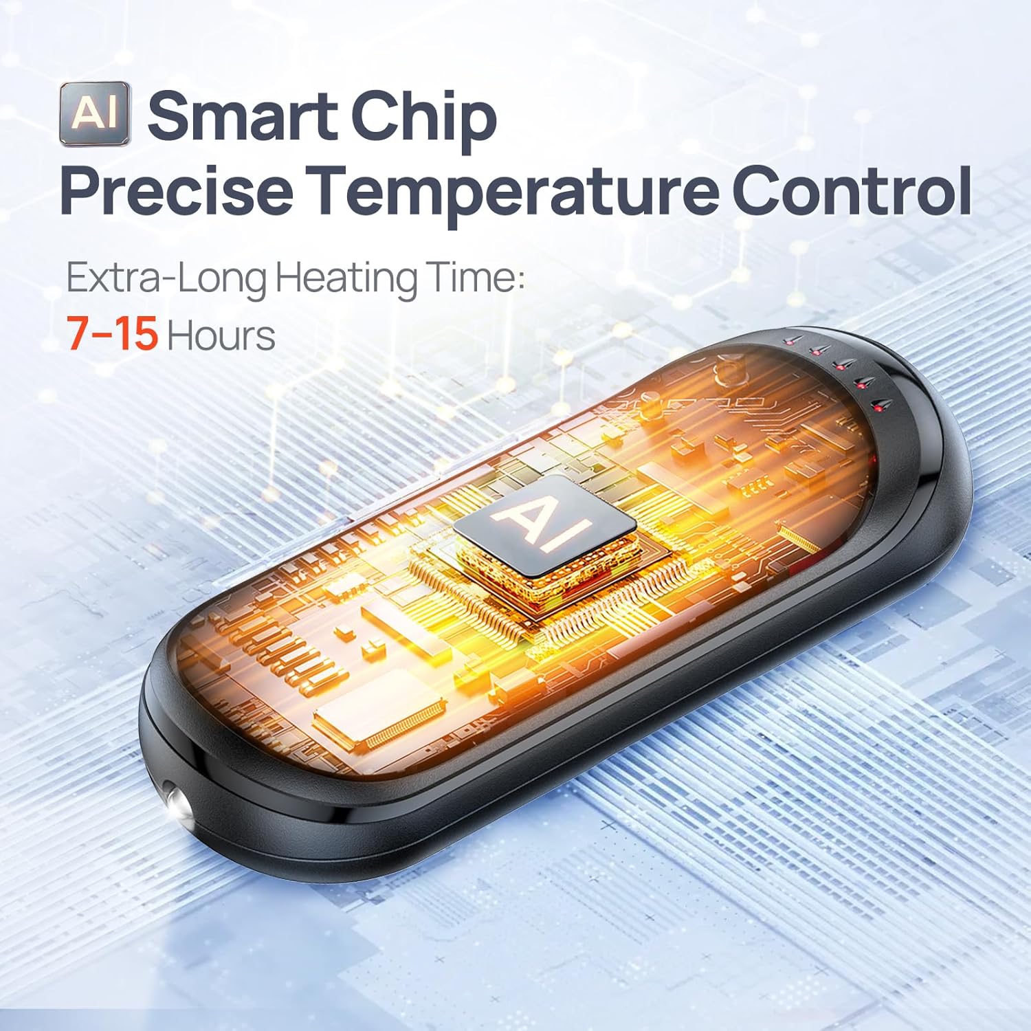 Rechargeable Hand Warmers 2 Pack, 6000mAh Electric Hand Warmer Rechargeable, 2 in 1 Portable Hand Warmers with AI Smart Chips, Outdoor, Hunting, Camping for Family for Christmas - Image 5