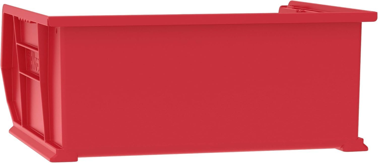Akro-Mils 30250 AkroBins Plastic Storage Bins, Space-Saving Stackable Bins for Garage, Pantry, Craft Organization, 15" x 16" x 7", Red, 6-Pack - Image 9