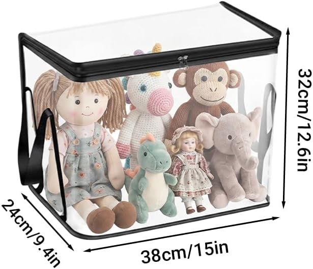 3 Pack Extra Large Clear Storage Bags with Zipper and Handles - Heavy Duty Waterproof PVC Storage Organizer for Clothes, Blankets, Bedding, Toys & Moving, Transparent Foldable (black, Large) - Image 9