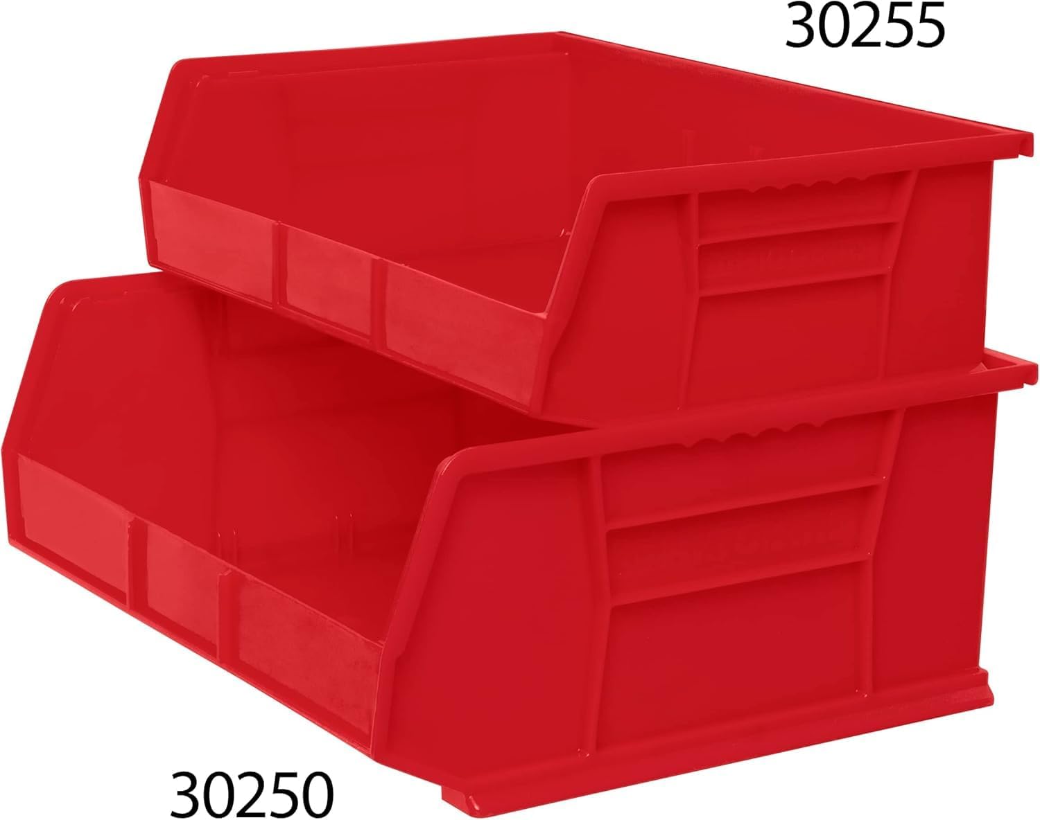 Akro-Mils 30250 AkroBins Plastic Storage Bins, Space-Saving Stackable Bins for Garage, Pantry, Craft Organization, 15" x 16" x 7", Red, 6-Pack - Image 12
