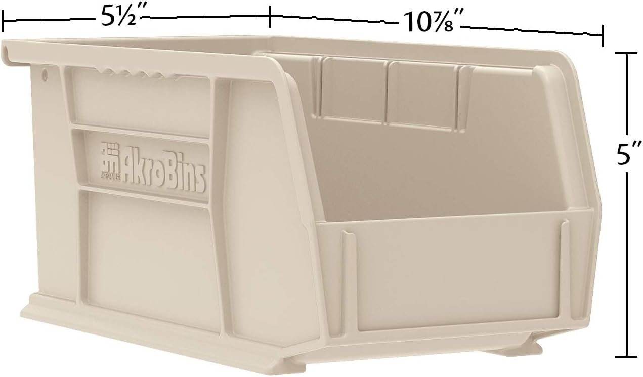 Akro-Mils 30230 AkroBins Plastic Storage Bins, Space-Saving Stackable Bins for Garage, Pantry, Craft Organization, 10.5 "L x 5.5 "W x 5"H, Blue, 12-Pack - Image 2