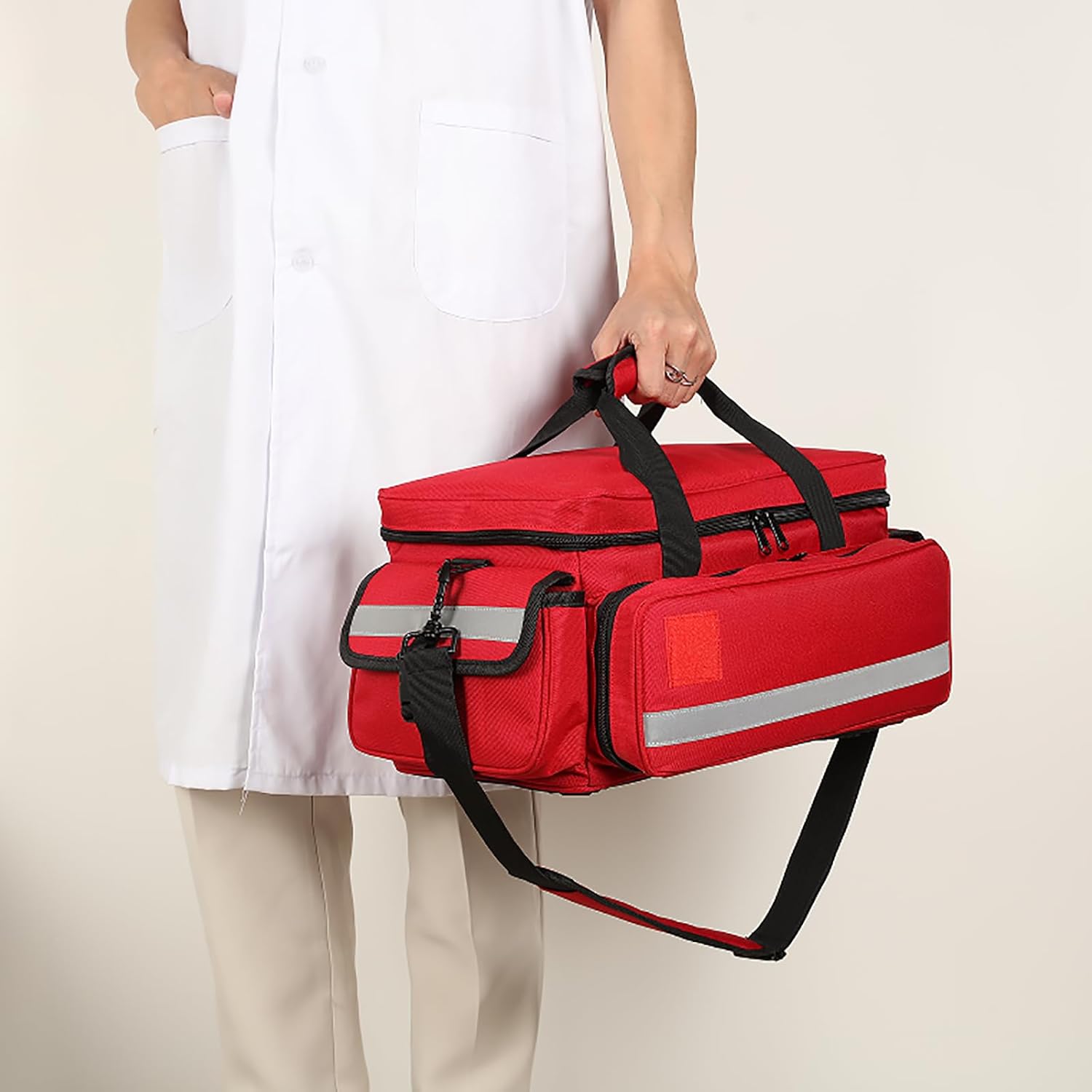 Medical Bag,First Aid Bag,First Responder Bag for Trauma,Emergency Medical Bag Organizer,Trauma Bag with Detachable Dividers for Nurses,Home Health Care, EMT(Bag Only) - Image 8