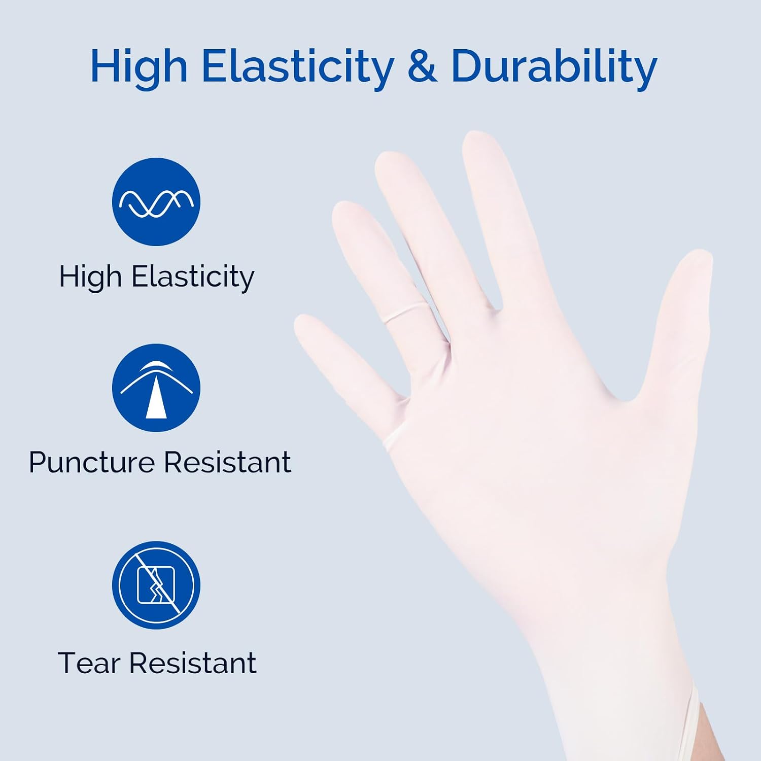 JMU Latex Gloves, Extra Thick 5 Mil Medical Exam Gloves, Powder Free, XS/S/M/L/XL, 100 Count/1000 Count - Image 3