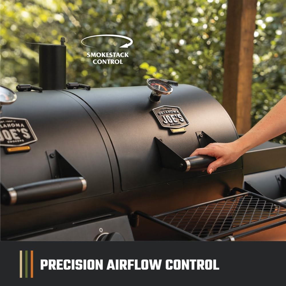 Oklahoma Joe's Canyon Combo Dual Fuel 3-Burner Propane Gas and Charcoal Smoker and Grill with 1031 sq. in. Cooking Area in Black - Image 5