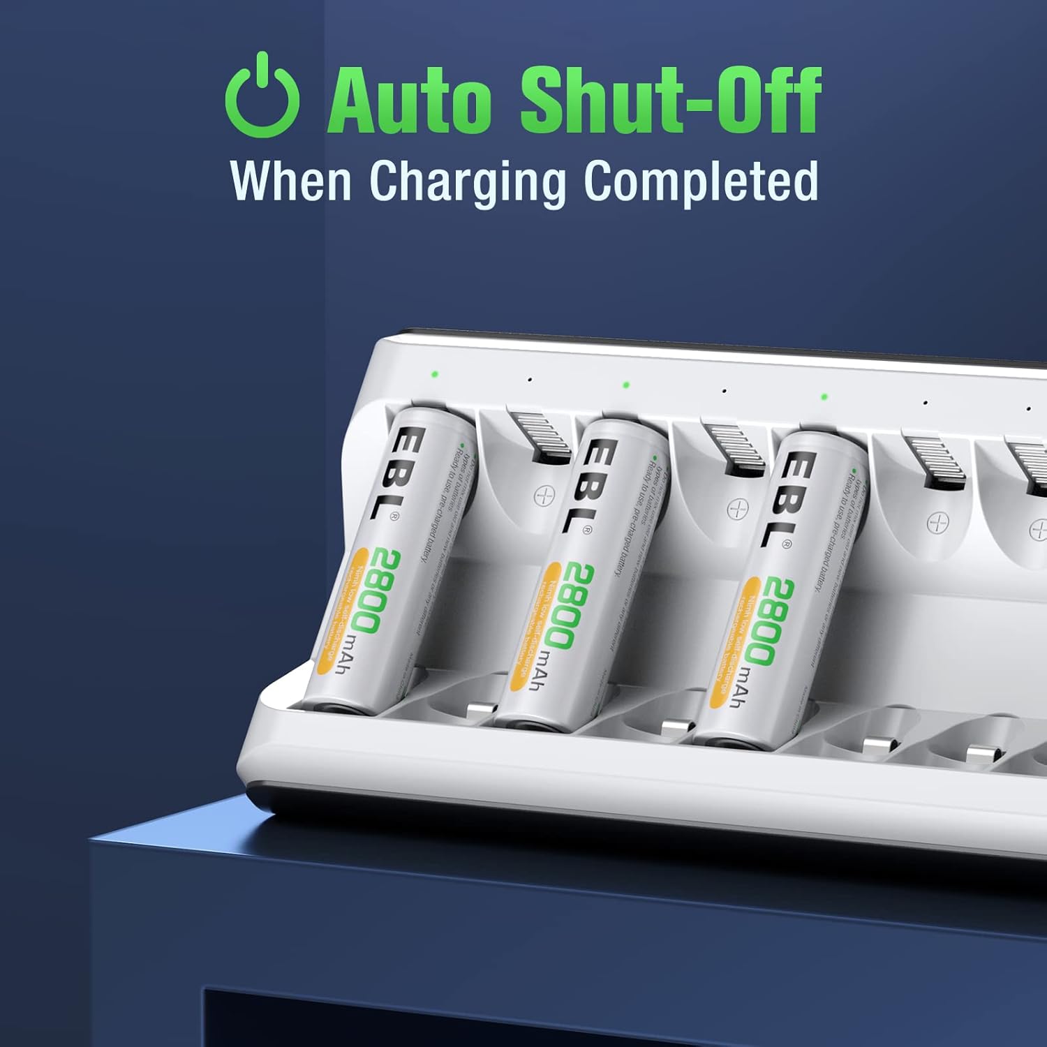 EBL AA AAA Battery Charger, 8-Bay Individual Charger for NiMH NiCD Rechargeable Batteries with AC Plug Fast Charging RC Battery Chargers - Image 5