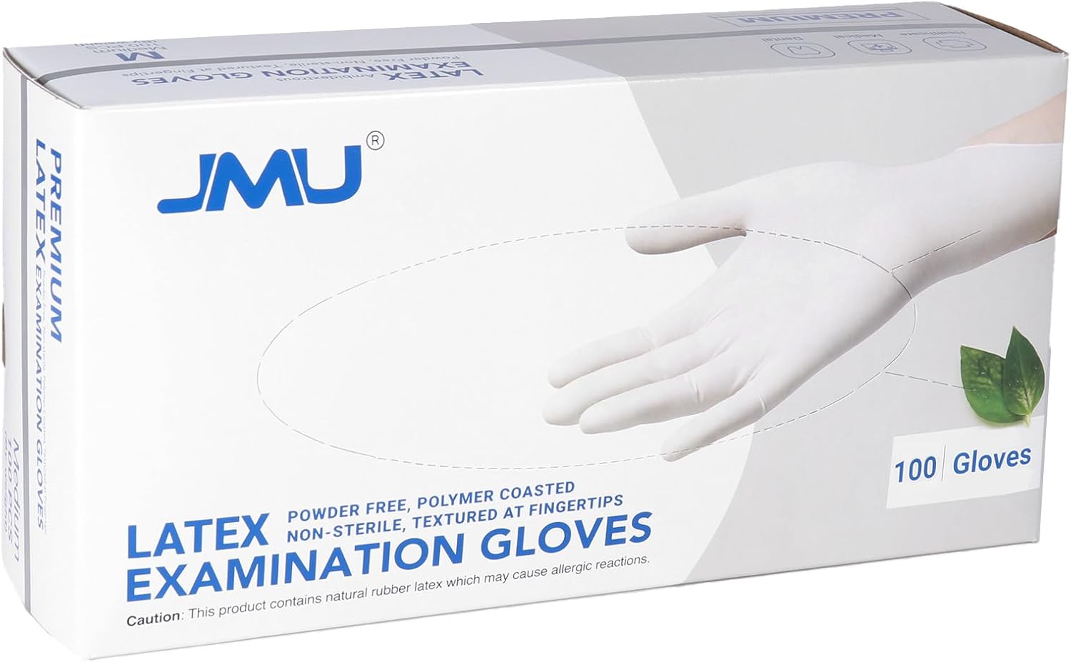 JMU Latex Gloves, Extra Thick 5 Mil Medical Exam Gloves, Powder Free, XS/S/M/L/XL, 100 Count/1000 Count