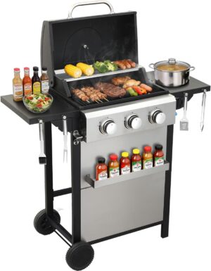3 Burner Propane Gas Grill, 30,000 ...