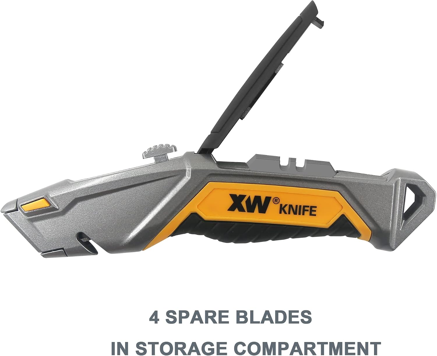 XW Utility Knife Set, Heavy Duty Zinc Alloy Retractable Box Cutter and Folding Utility Knife with Blade Storage Design, Total 18 PCS Blades Included, 2-Pack - Image 3