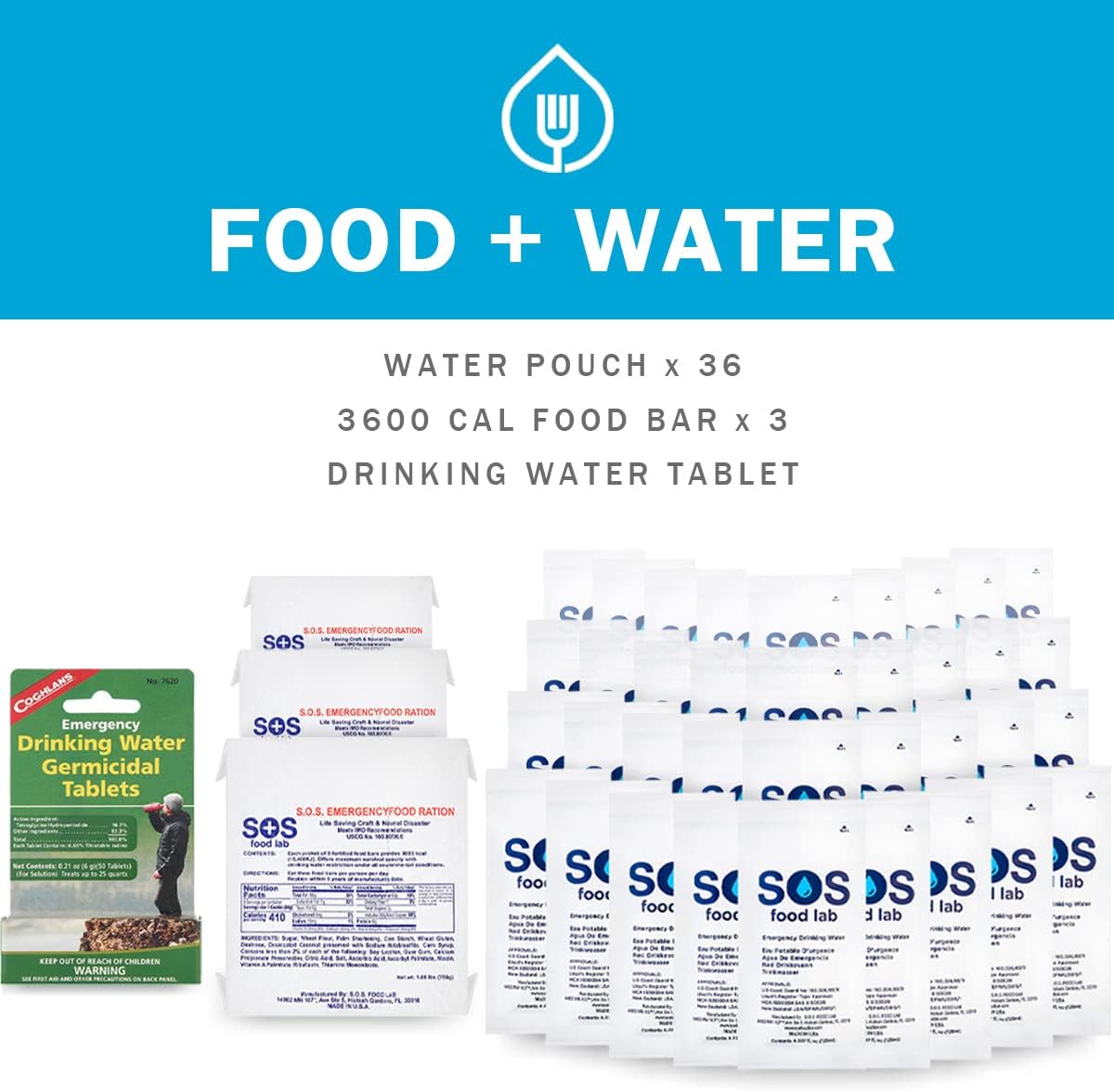 EVERLIT Complete 72 Hours Earthquake Bug Out Bag Emergency Survival Kit for Family. Be Prepared for Hurricanes, Floods, Tsunami, Other Disasters - Image 3