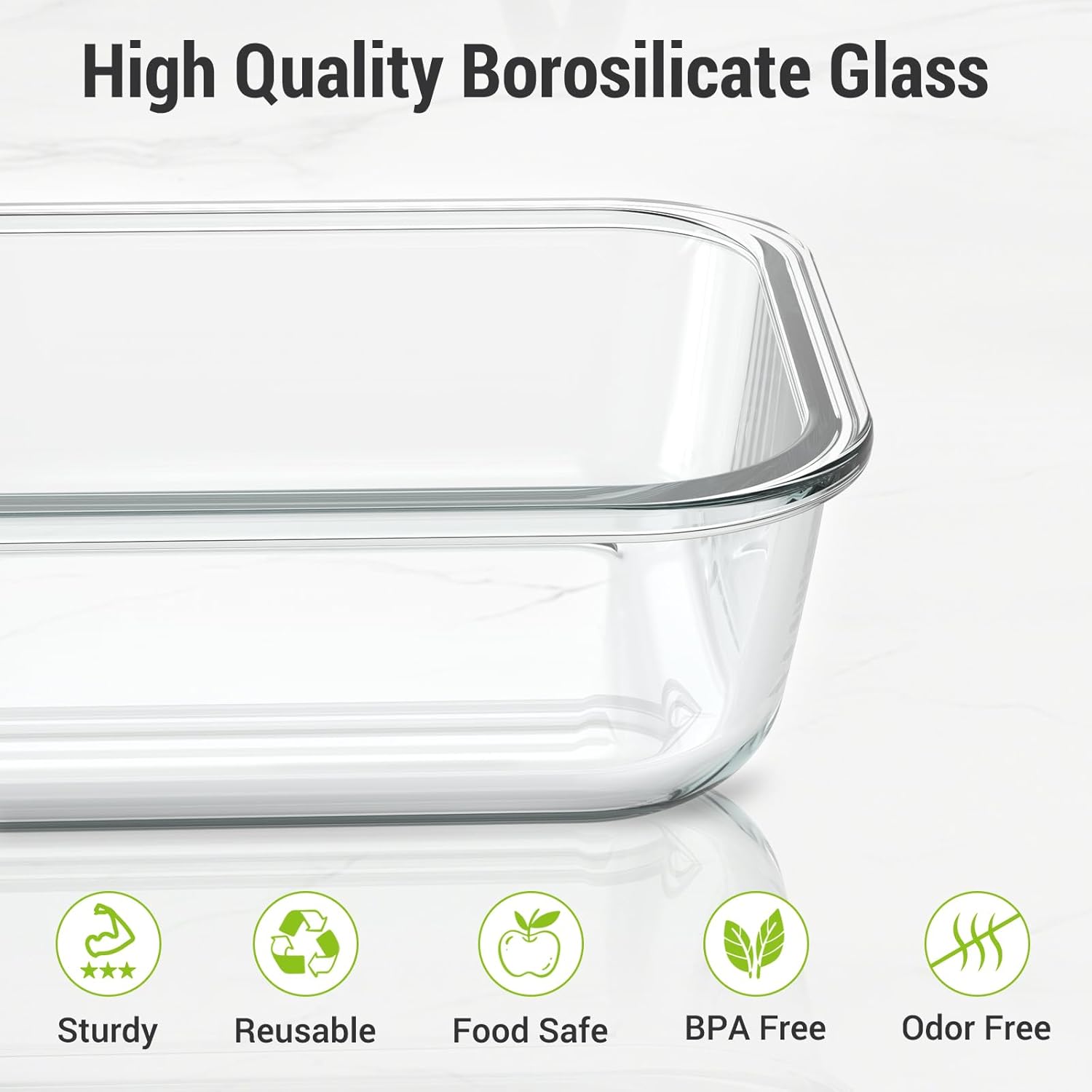 Dealusy 10 Sets (20-Piece) 36 oz & 12 oz Glass Food Storage Containers with lids, Airtight Leak-proof Glass Meal Prep Containers with Lids, Microwave Oven Freezer Dishwasher Safe, Gray - Image 3