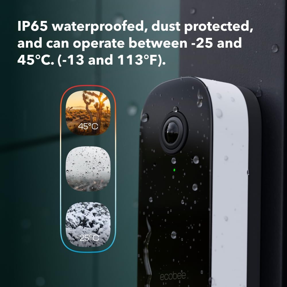 ecobee Smart Video Doorbell Camera (Wired) - with Industry Leading HD Camera, Smart Security, Night Vision, Person and Package Sensors, 2-Way Talk, and Video & Snapshot Recording - Image 7