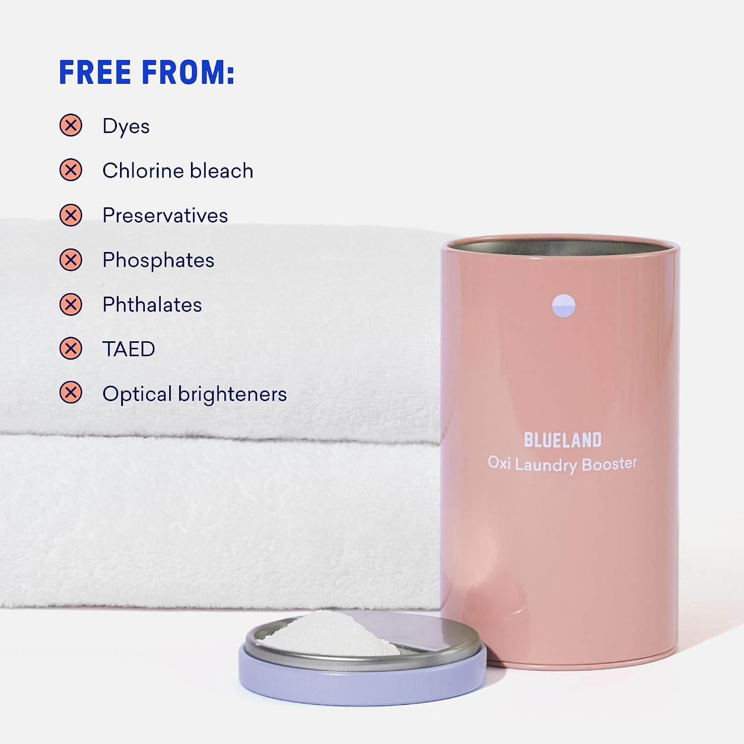 BLUELAND Oxi Laundry Booster Powder with Tin, Starter Set, Clear Skies Scent, 25 Loads, 17.6 oz, Plastic-Free, Eco Friendly, Oxy Cleaner, Stain Remover - Image 7