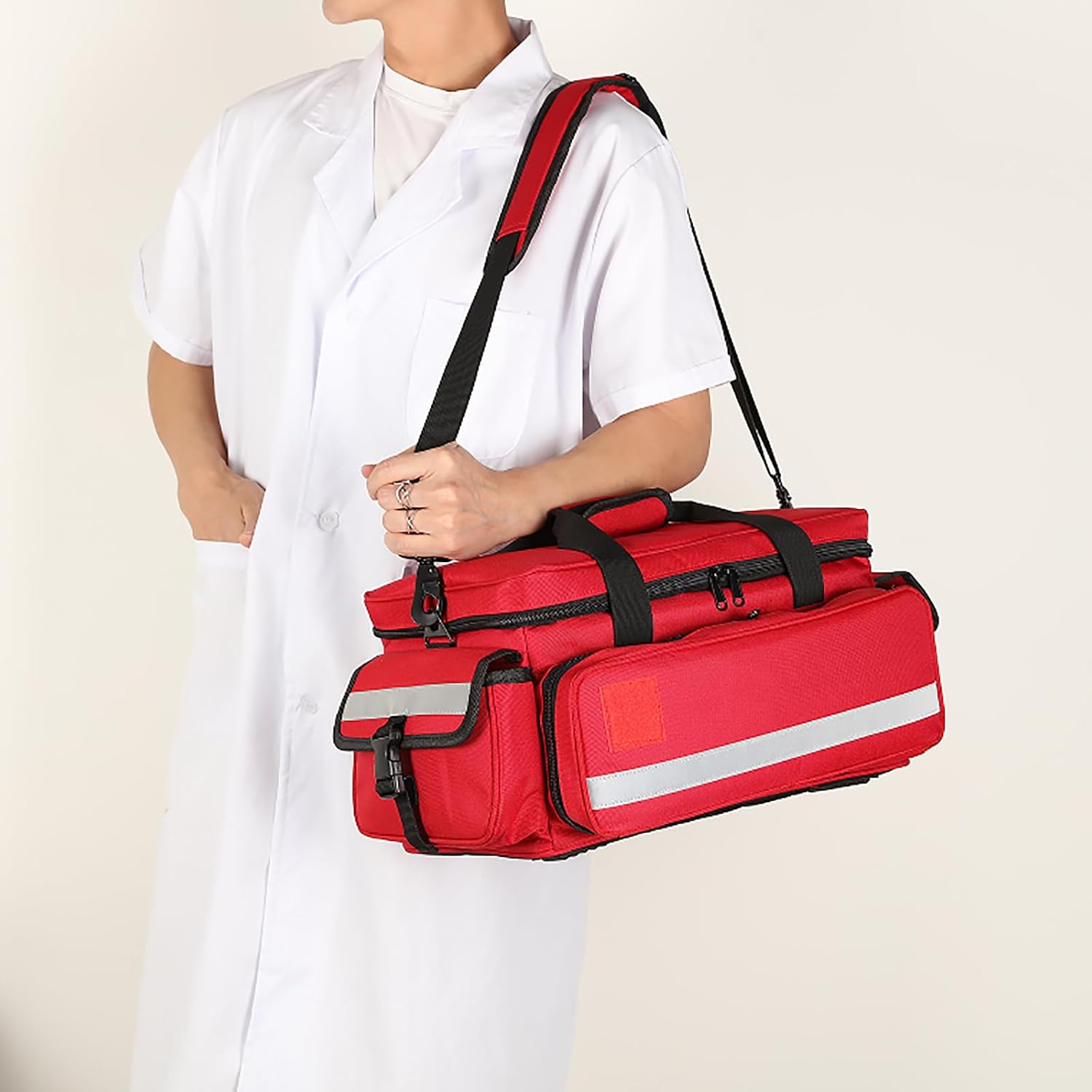Medical Bag,First Aid Bag,First Responder Bag for Trauma,Emergency Medical Bag Organizer,Trauma Bag with Detachable Dividers for Nurses,Home Health Care, EMT(Bag Only) - Image 9