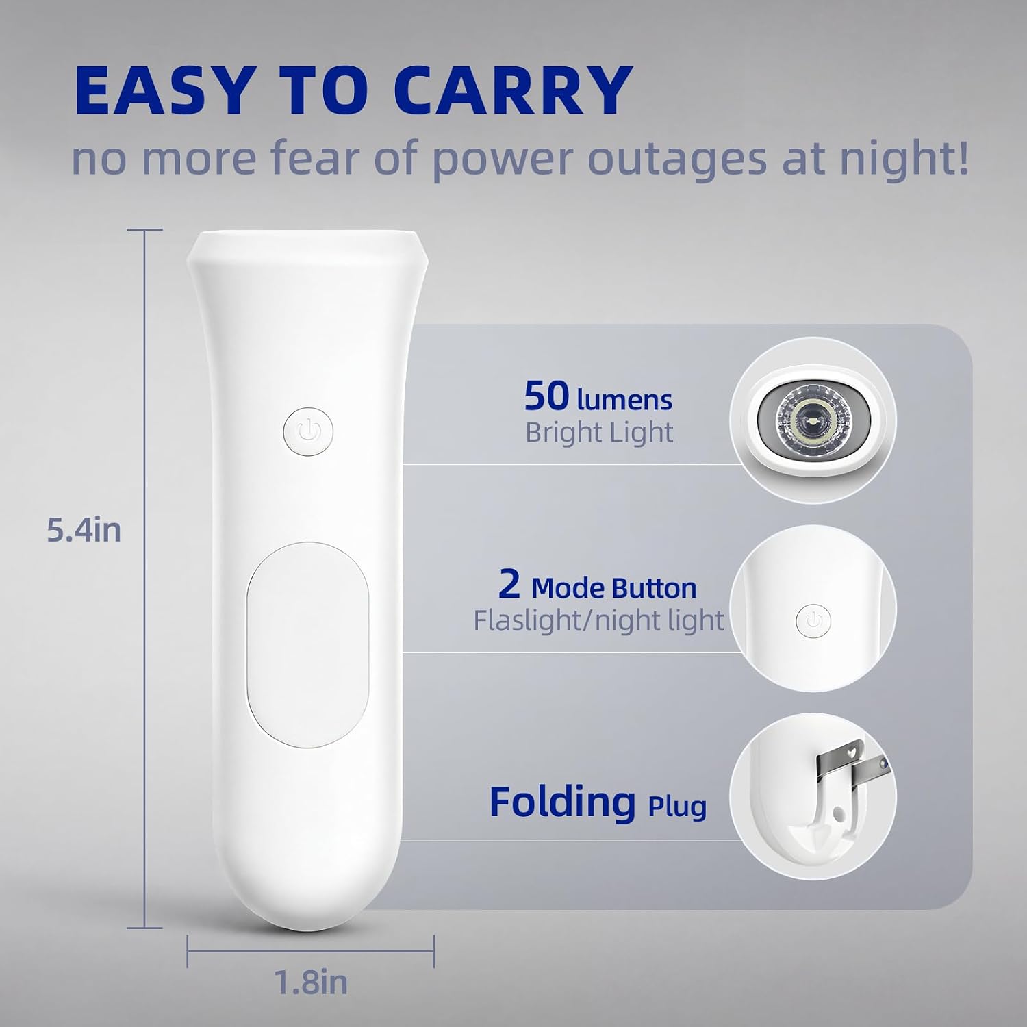 ROSSEX 4 in 1 Emergency Lights for Home Power Failure, 3 Pcs Rechargeable LED Flashlight Plug in Wall, Automatic Turn-On Power Outage Night Light Flashlight for Hurricane Preparedness Items - Image 5