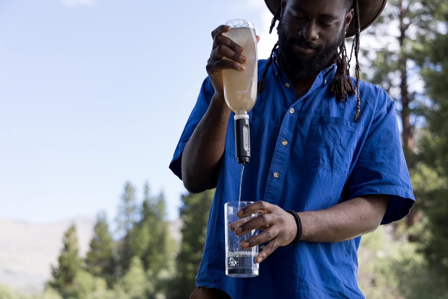 LifeStraw Peak Series - Collapsible Squeeze Bottle Water Filter System - 1L for Trail Running, Camping, Hiking, Travel, Cycling, and Fishing; Mountain Blue - Image 7