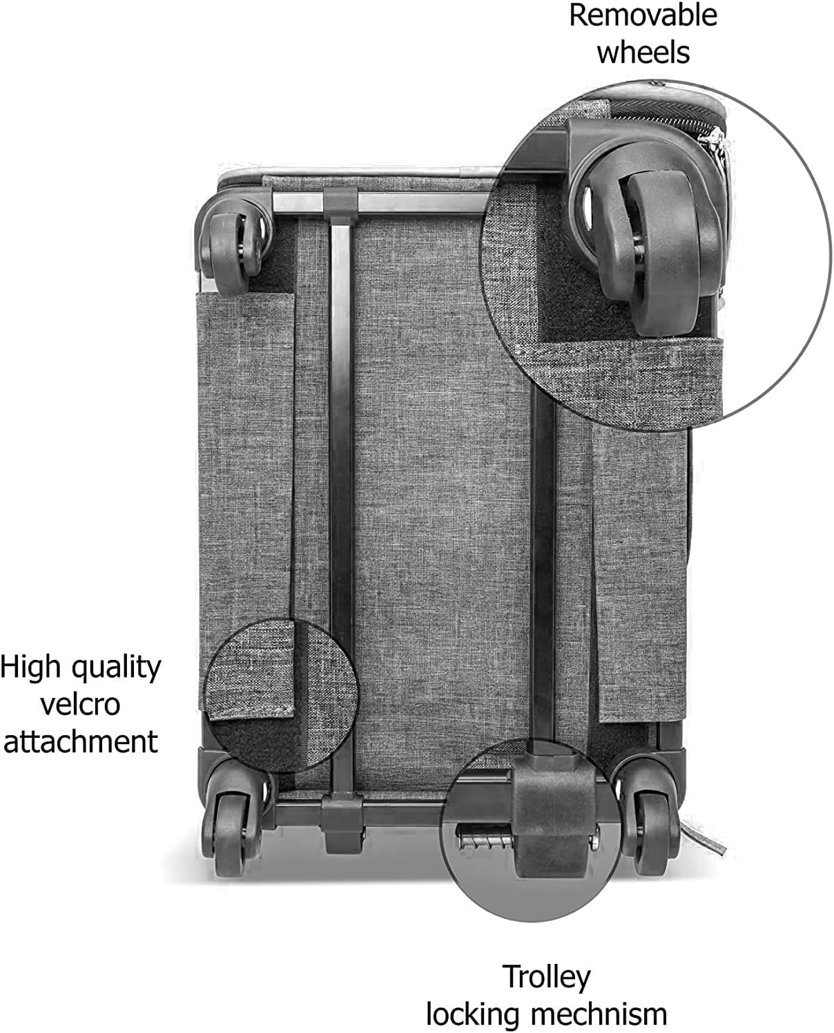 Ruff Life 101 Airline Approved Expandable Premium Pet Carrier on Wheels- Two Sided Expandable Rolling Carrier- Designed for Dogs & Cats- Extra Spacious Soft Lined Carrier! (Grey) - Image 9