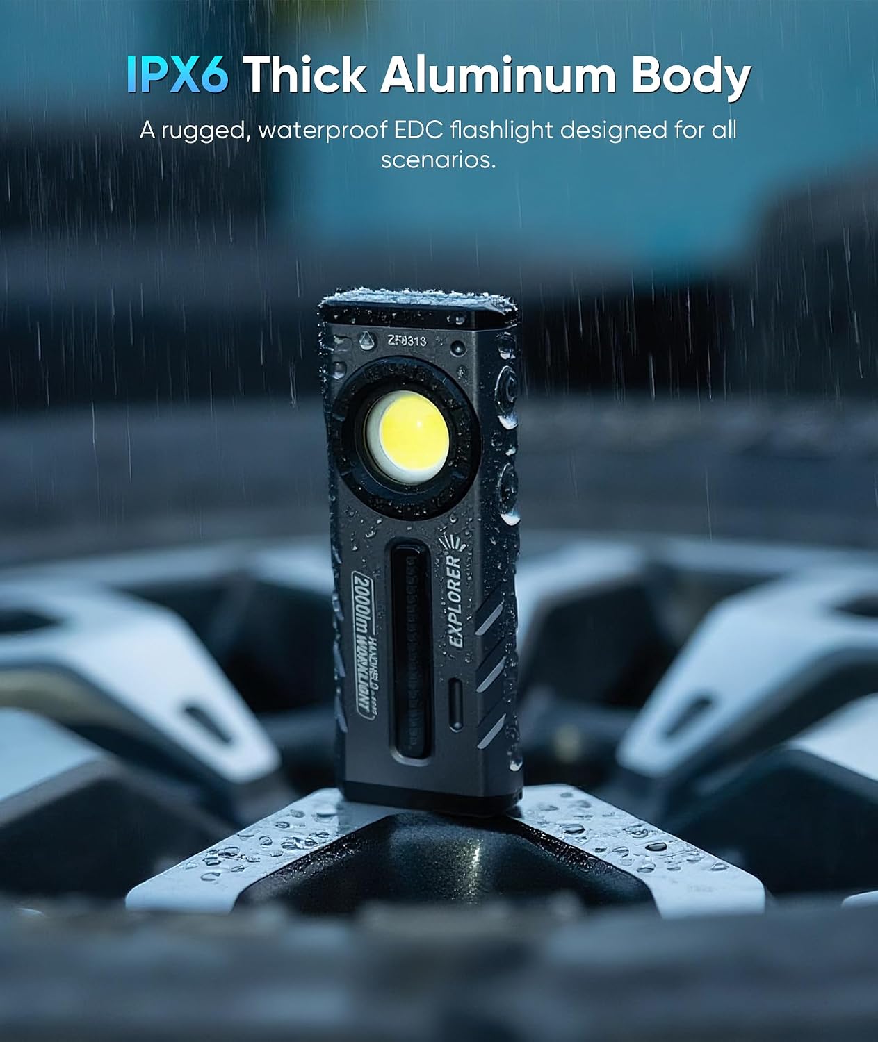 HOTLIGH ZF8313 Rechargeable Flashlight, Magnetic EDC Flashlight Rechargeable, 2000 Lumens LED Flashlight with RGB and UV Lighting Source for Outdoor, Car Repairing,Fathers Day Dad Gifts - Image 7