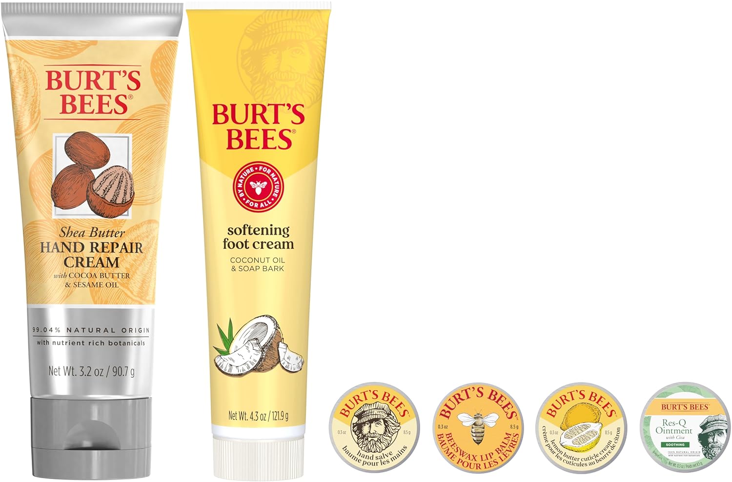 Burt's Bees Valentine's Day Gifts Ideas - Classics Set, 6 Products in Giftable Tin, Cuticle Cream, Hand Salve, Lip Balm, Res-Q Ointment, Hand Repair and Foot Cream - Image 6