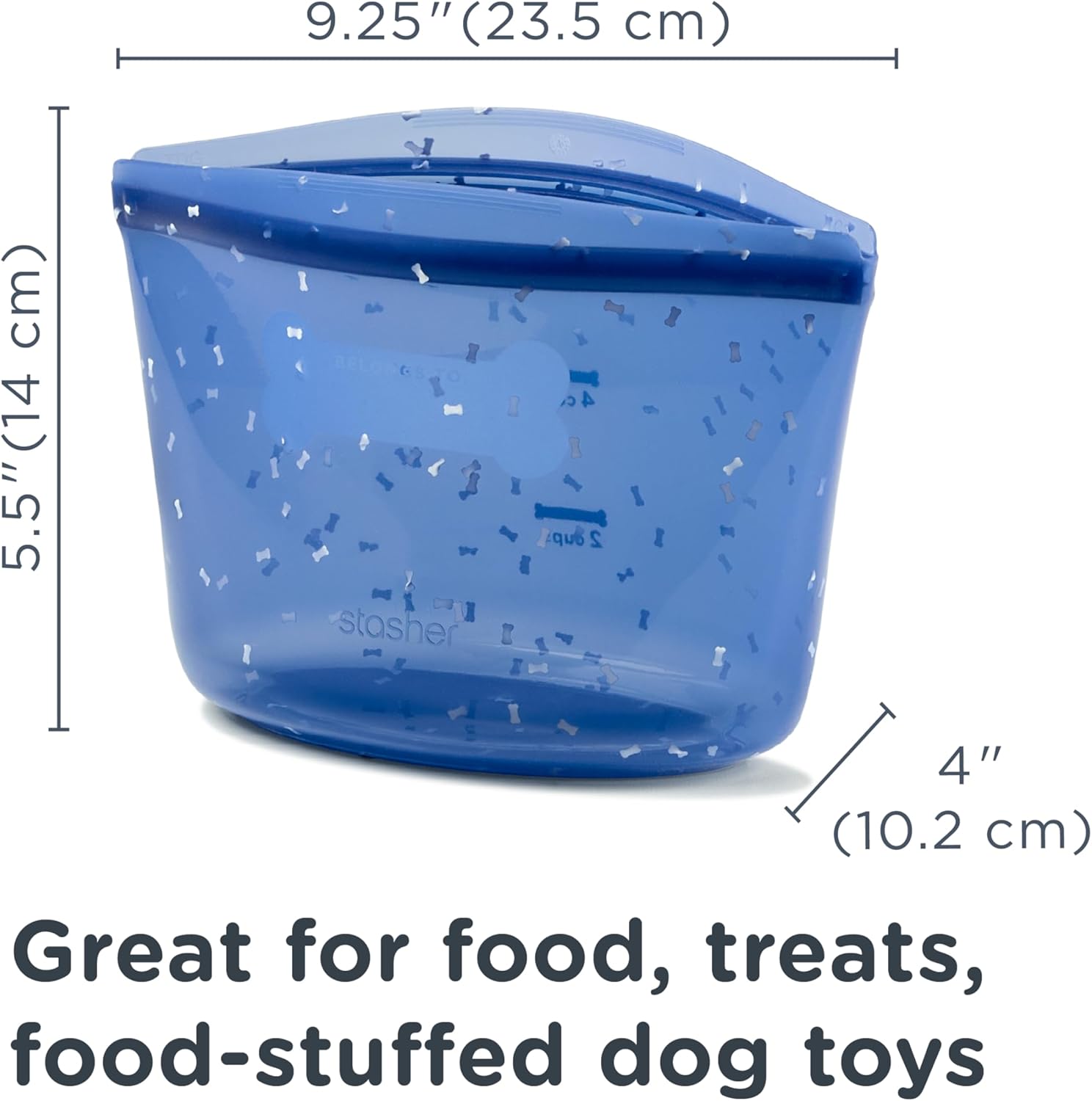 Stasher Pet Reusable Puppy Essentials Dog Travel Bag, Airtight Seal, Dog Travel Accessories, 4-Cup Dog Food Travel Container, Dog Food Travel Bag, Food Grade Silicone, Freezer & Dishwasher Safe - Image 4