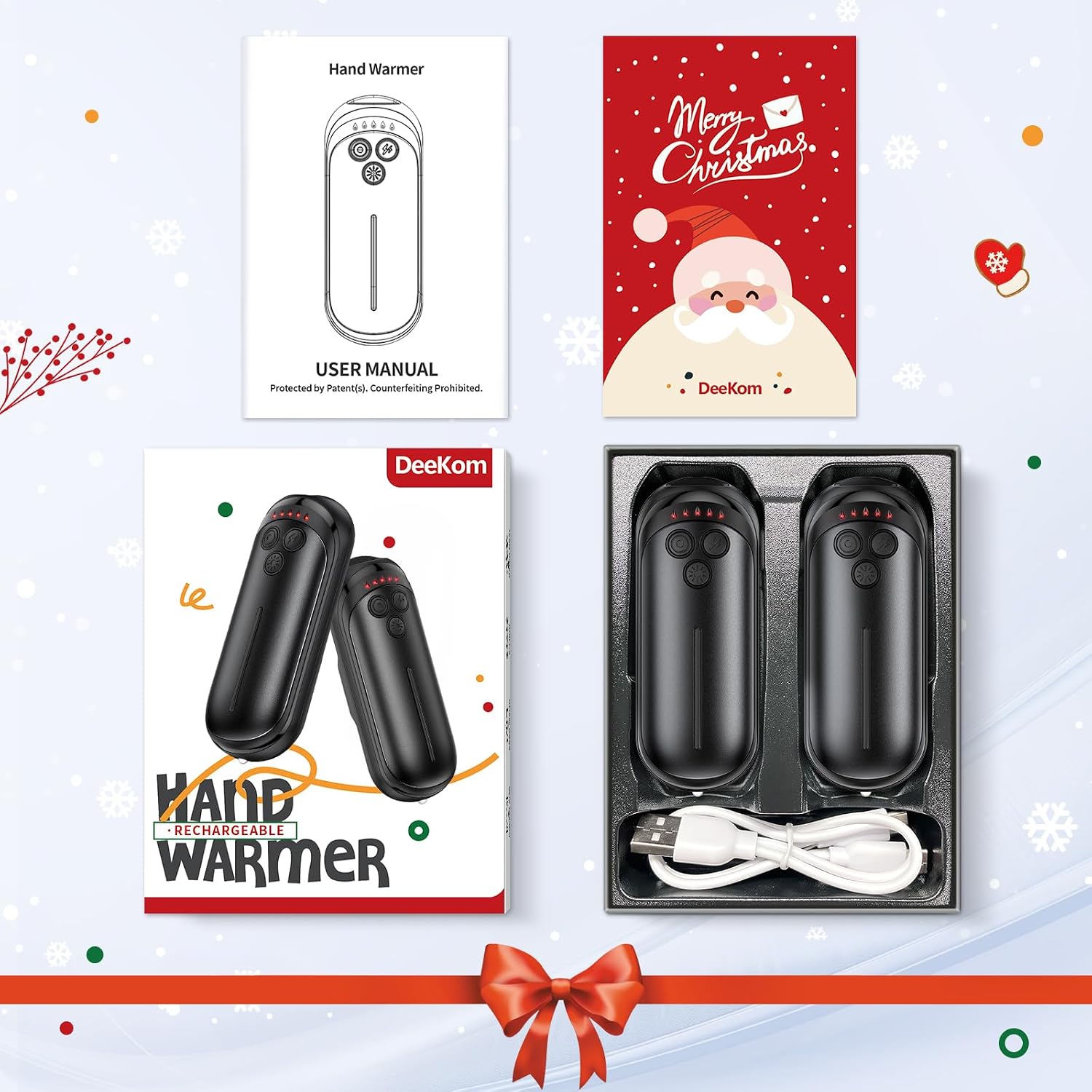 Rechargeable Hand Warmers 2 Pack, 6000mAh Electric Hand Warmer Rechargeable, 2 in 1 Portable Hand Warmers with AI Smart Chips, Outdoor, Hunting, Camping for Family for Christmas - Image 7