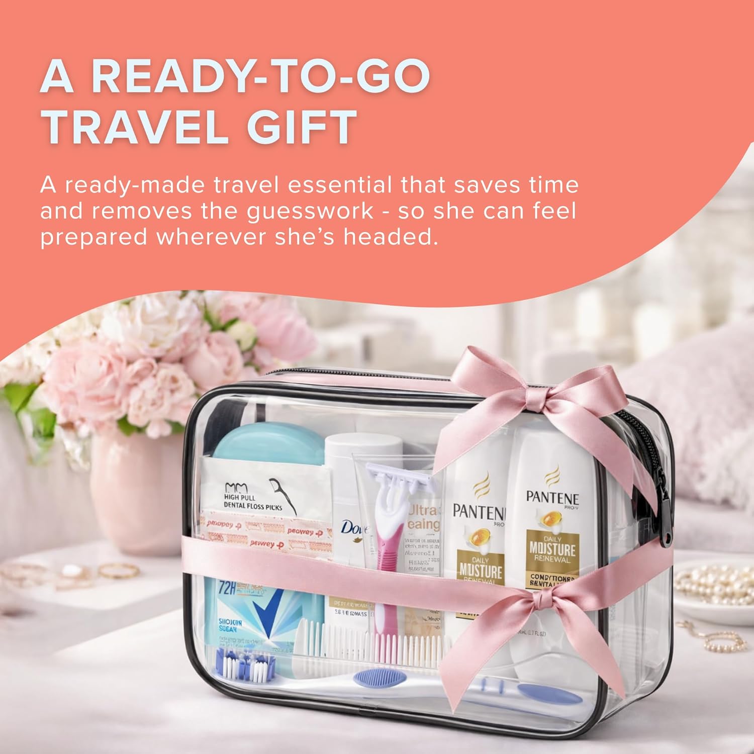 15 Piece Set Women’s Travel & Hygiene Kit with Clear Toiletry Bag, Personal Care Essentials, Single Kit or Bulk Case Packs, TSA Approved Toiletry Kit for Travel, Vacation, Everyday Essentials - Image 8