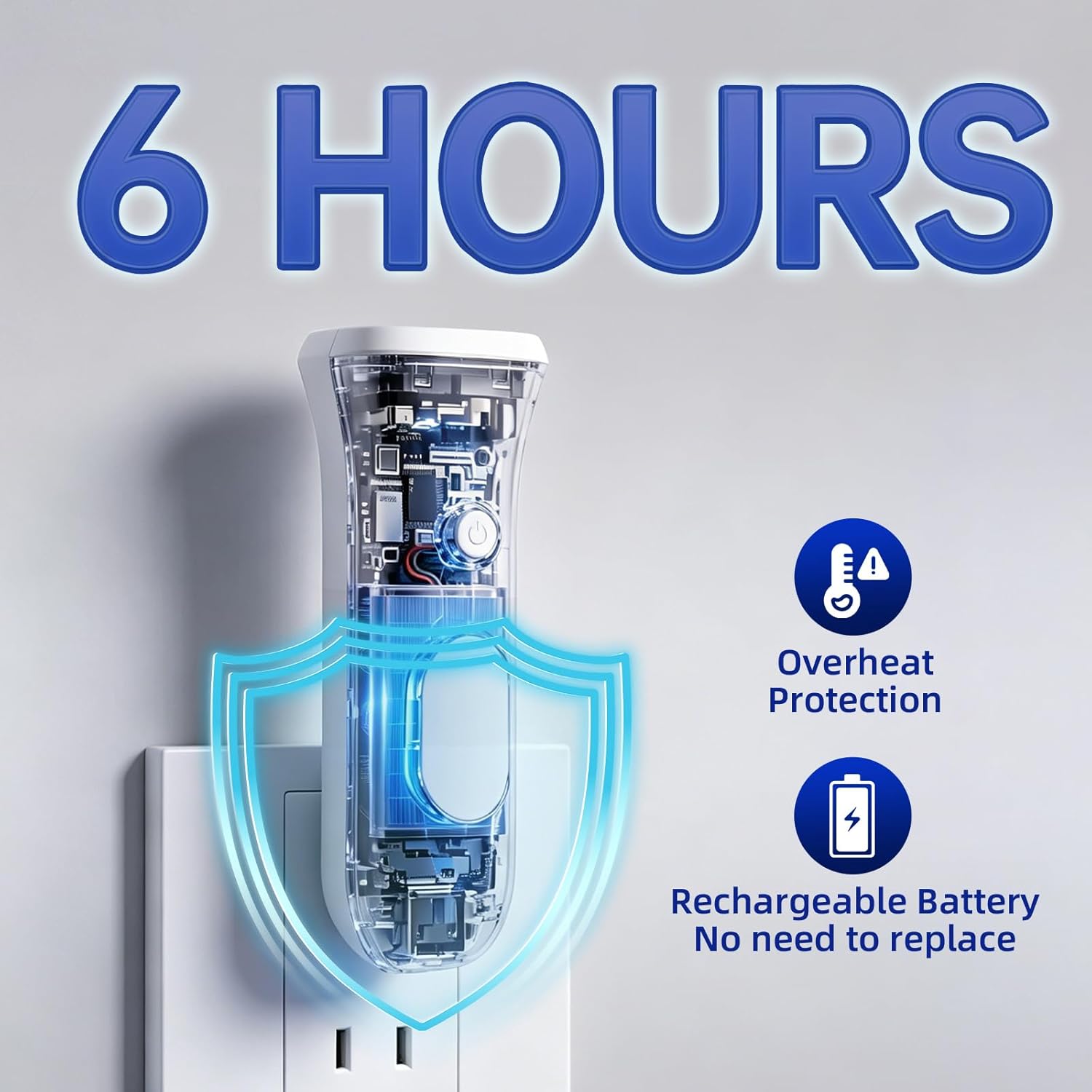 ROSSEX 4 in 1 Emergency Lights for Home Power Failure, 3 Pcs Rechargeable LED Flashlight Plug in Wall, Automatic Turn-On Power Outage Night Light Flashlight for Hurricane Preparedness Items - Image 6