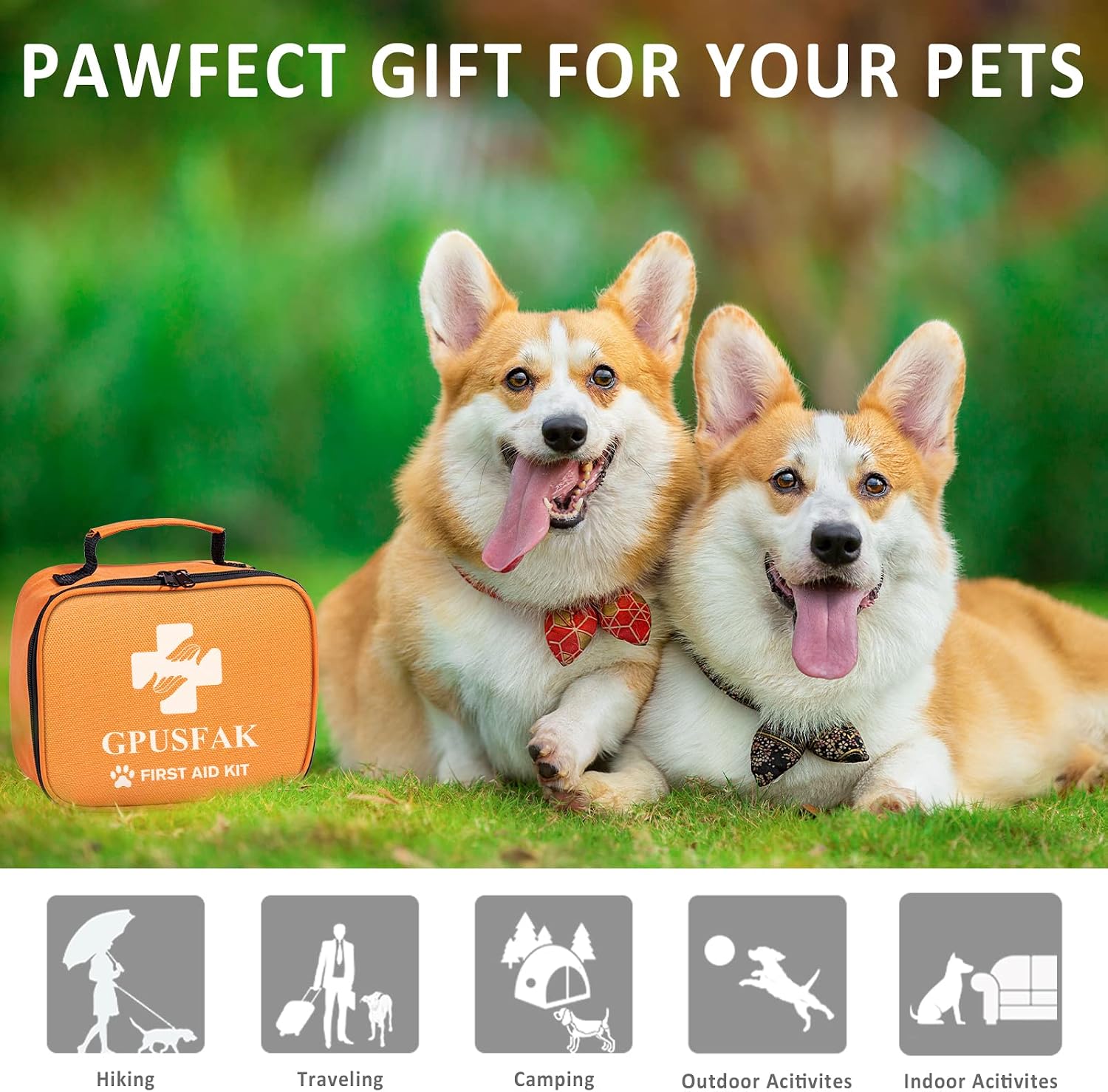 Dog First Aid Kit - Pet First Aid Kit for Dogs Pet Emergency Kit with Grooming Hammock Harness Nail Clipper First Aid Supplies for Home Camping - Image 9