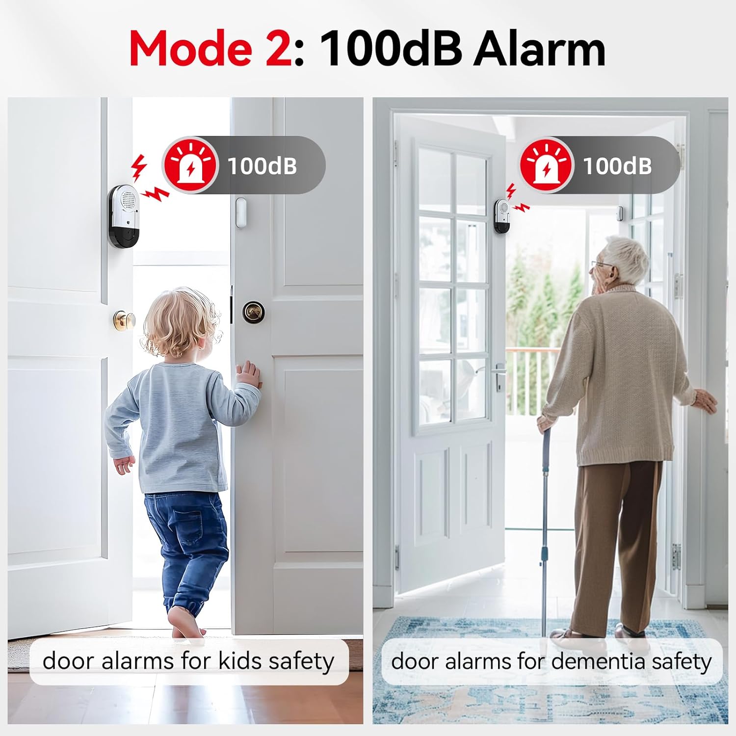 Sanjie Door Window Alarms - 5 Pack,125dB,Volume Control,Window Door Open Alarm Sensors for Kids Safety/Dementia/Pool,Wireless Sensors Keep Your Home Security,Easy to Install,Long Battery Life - Image 5