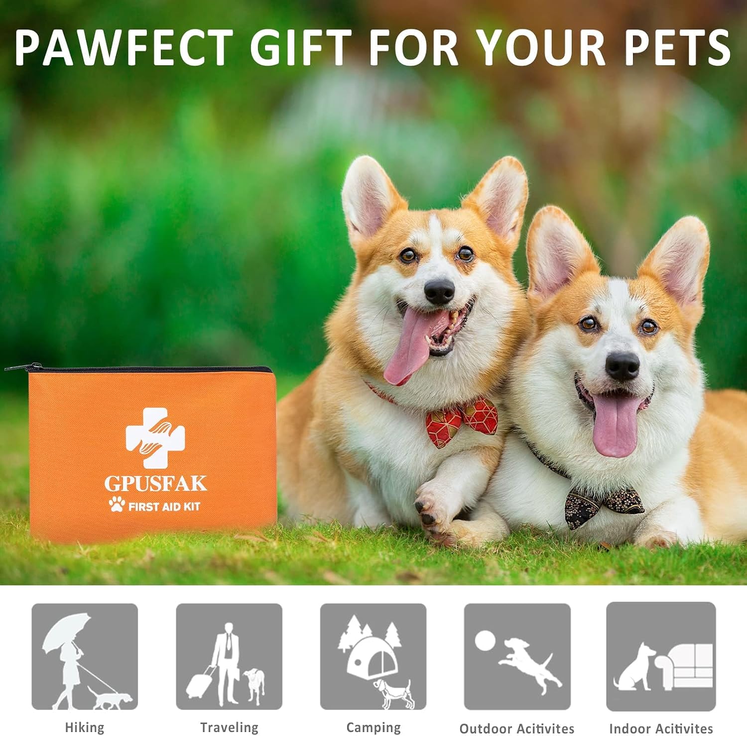 Pet First Aid Kit for Dogs & Cats - Dog First Aid Kit Pet Emergency Kit with First Aid Supplies for Home Camping Hiking Traveling - Image 7