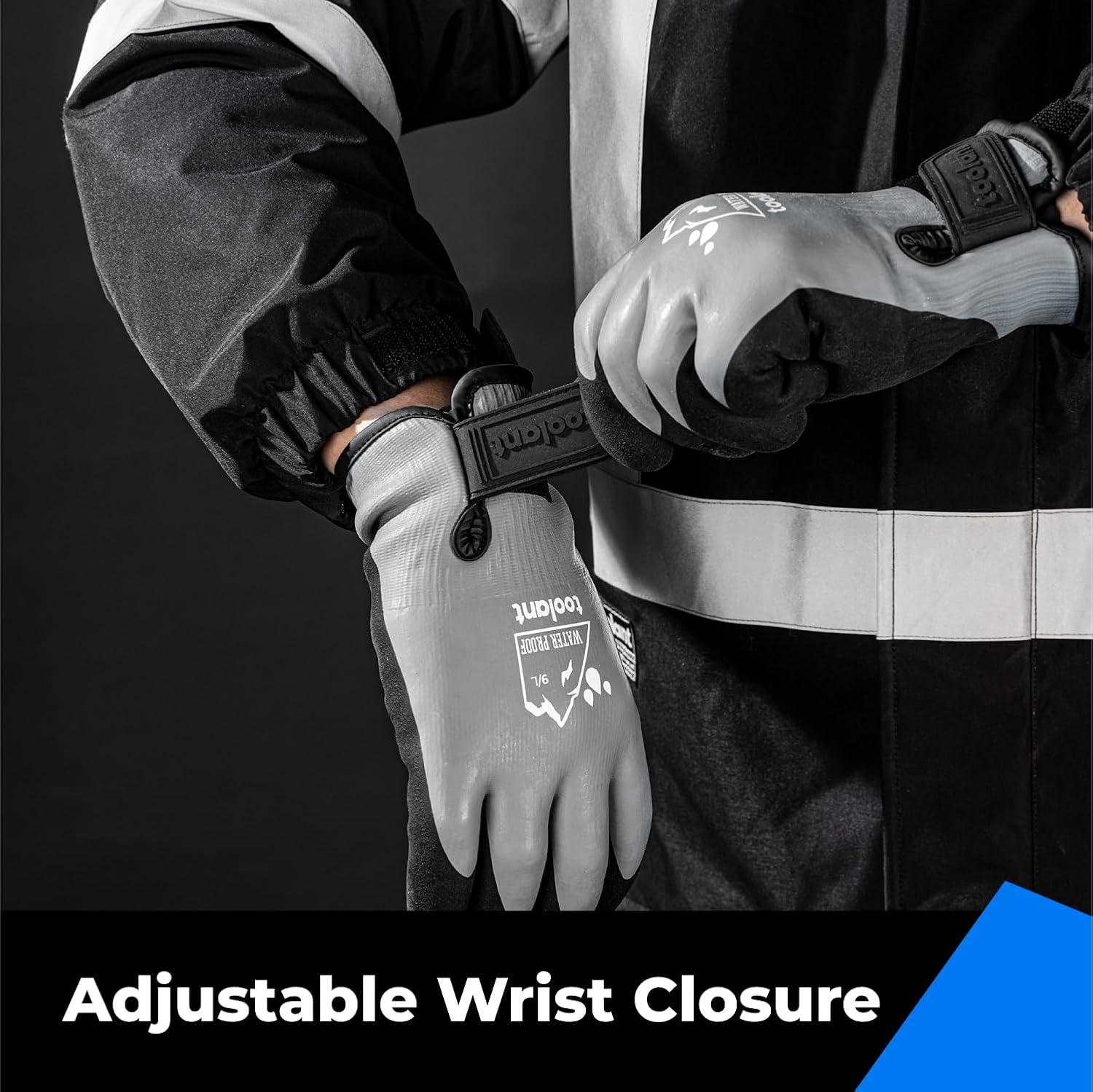toolant 100% Waterproof Gloves for Men and Women, Winter Work Gloves for Cold Weather, Touchsreen, Thermal Insulated Freezer Gloves, With Grip, Grey, Large - Image 6