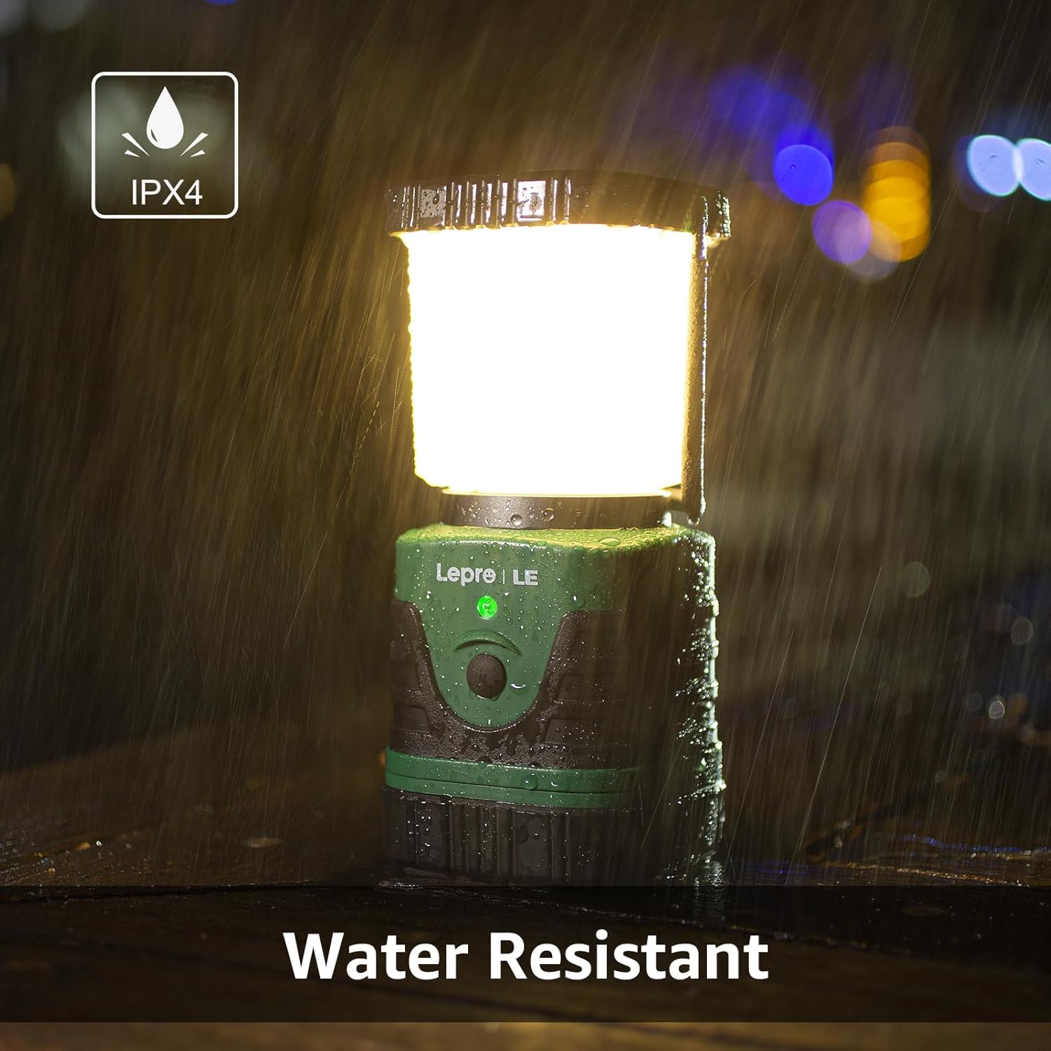 Lepro 1000LM LED Camping Lantern Rechargeable, 4400mAh Green Tent Light with 4 Light Modes, Waterproof Lantern Flashlight for Hurricane Emergency, Camping Essentials, USB Cable Included - Image 8