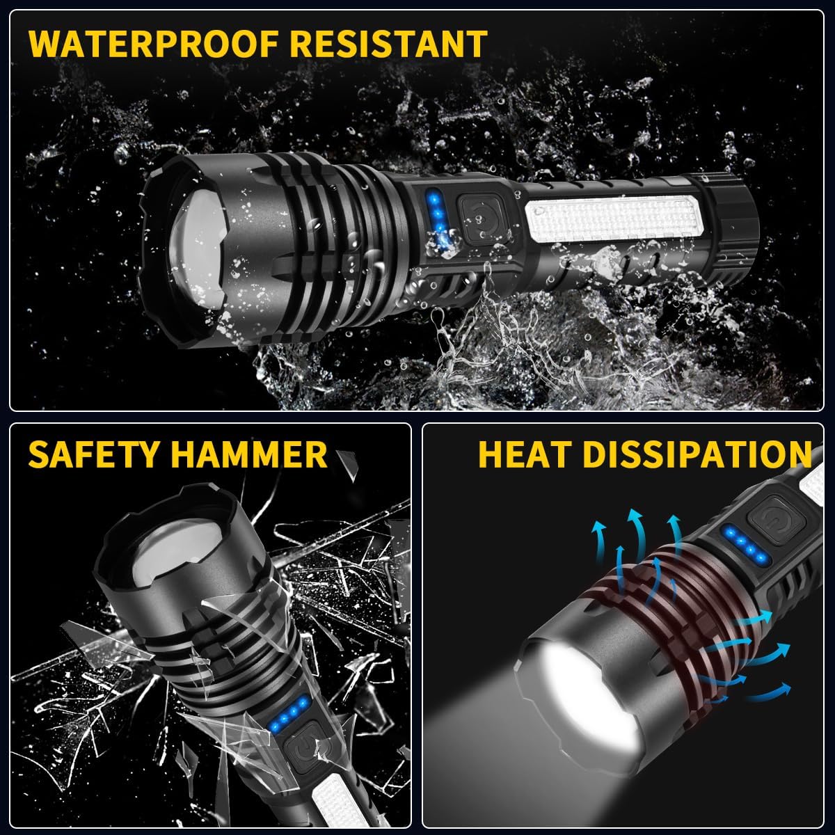 ZioeYiue Rechargeable Flashlights High Lumens, 7Mode Super Bright Flashlight Powerful, Adjustable Tactical Flash Light High Powered, LED Flashlights for Home Emergency Hunting Camping Essentials Gear - Image 6