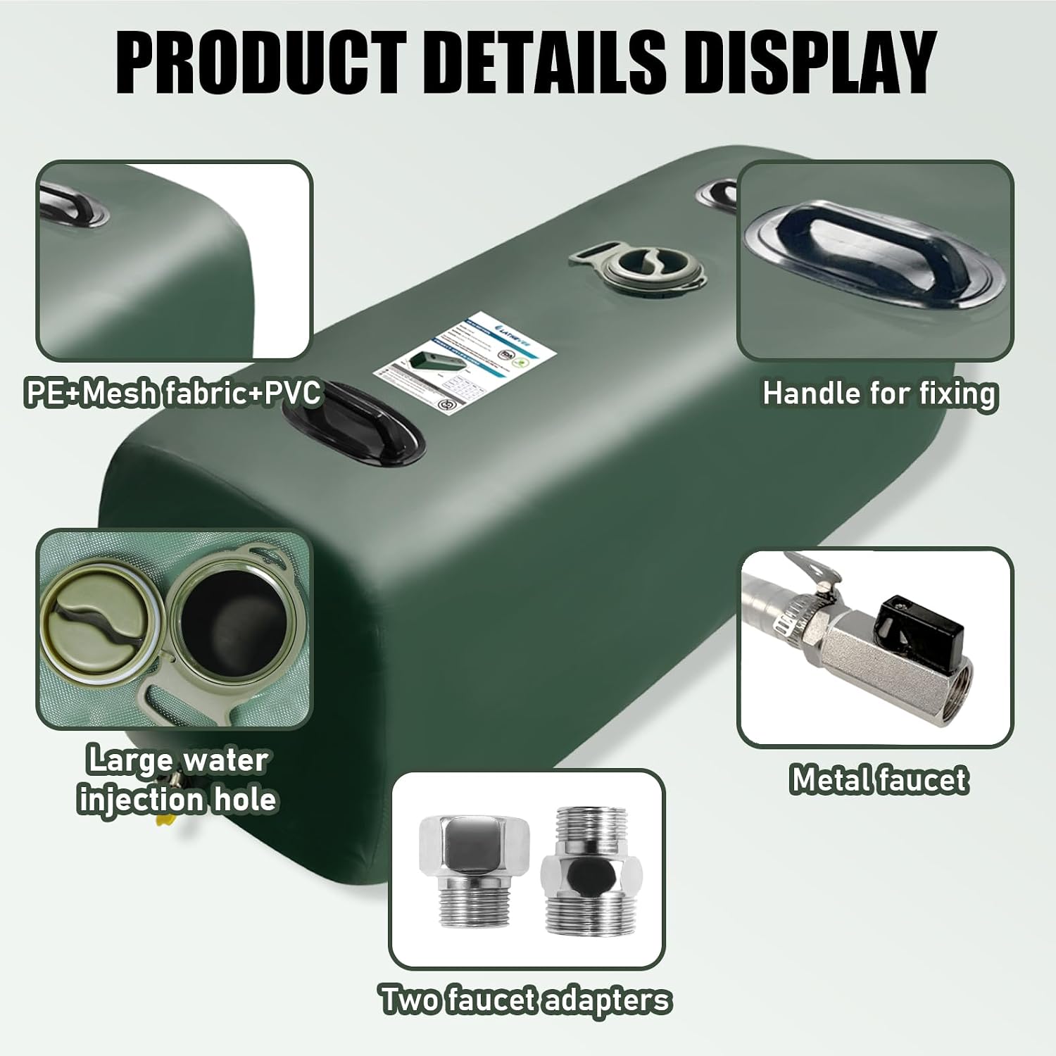 Drinking Water Storage Container,Portable Water Storage Bladder, RV Foldable Water Tank, Can Be Used for Storing Drinking Water, Camping, Traveling, Wilderness Survival Patrols, Etc. - Image 3