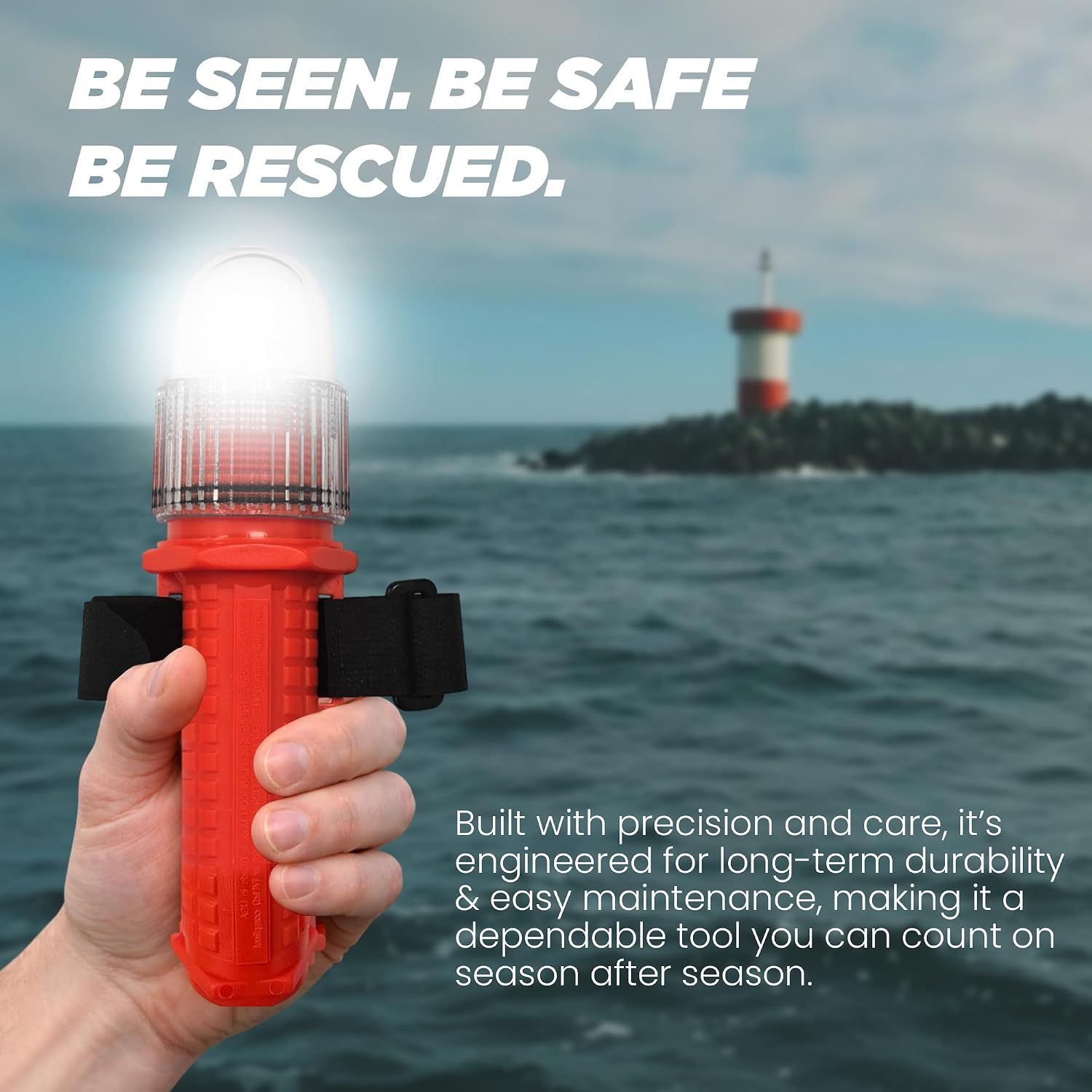 TEKTITE® SOSeFLARE 5 NO MORE FLARES! Electronic Boat Distress Flare w/Flag and Audible Signal Kit- USCG & SOLAS Compliant Marine Safety Signal - Waterproof LED & Audible Locator for Boats - Image 4