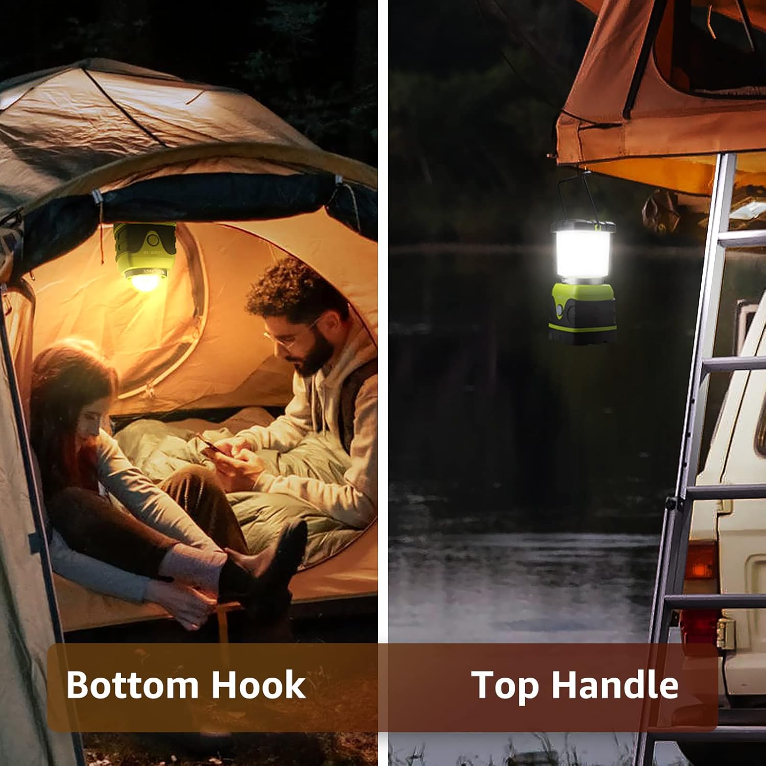 Lepro 1000LM Battery Powered LED Camping Lantern, Green Tent Light with 4 Light Modes, Camping Essentials, Waterproof Lantern Flashlight for Camping, Emergency Light, Power Outages, Not Rechargeable - Image 5