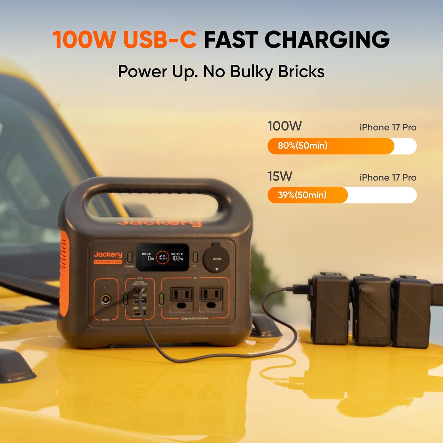 Jackery Portable Power Station Explorer 300, 292Wh Backup LiFePO4 Battery, Solar Generator for Outdoors Camping Travel Hunting Blackout (Solar Panel Optional) - Image 5