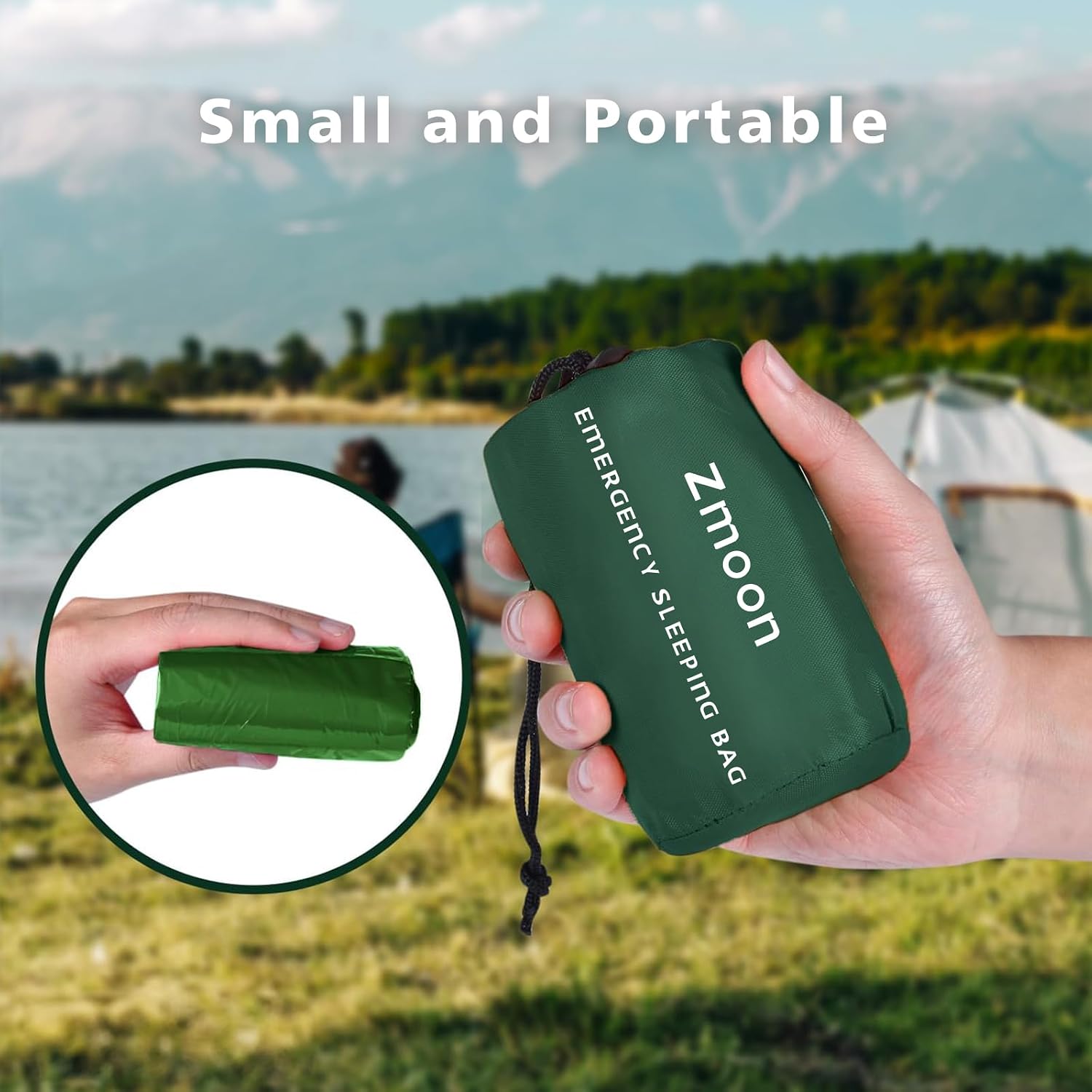 Zmoon Emergency Sleeping Bag Survival Bag, Portable Waterproof Thermal Bivy Sacks,Bivvy Bags,Camping Mylar Sleeping Bag Survival Gear Emergency Blankets Survival Shelter - Image 2