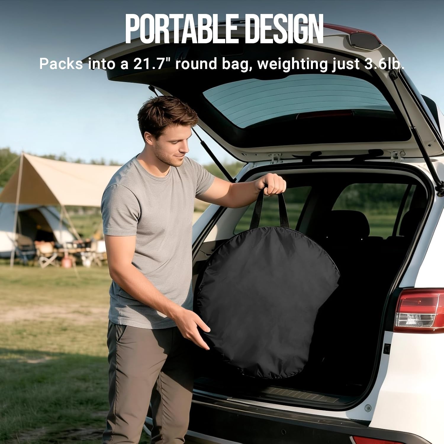 Wolfwise Pop Up Shower Tent for Camping Essentials, Portable Instant Changing Tent with Ventilation Window & Carry Bag, Privacy Dressing Room Bathroom Toilet for Beach & Outdoor, Standard, Black - Image 9