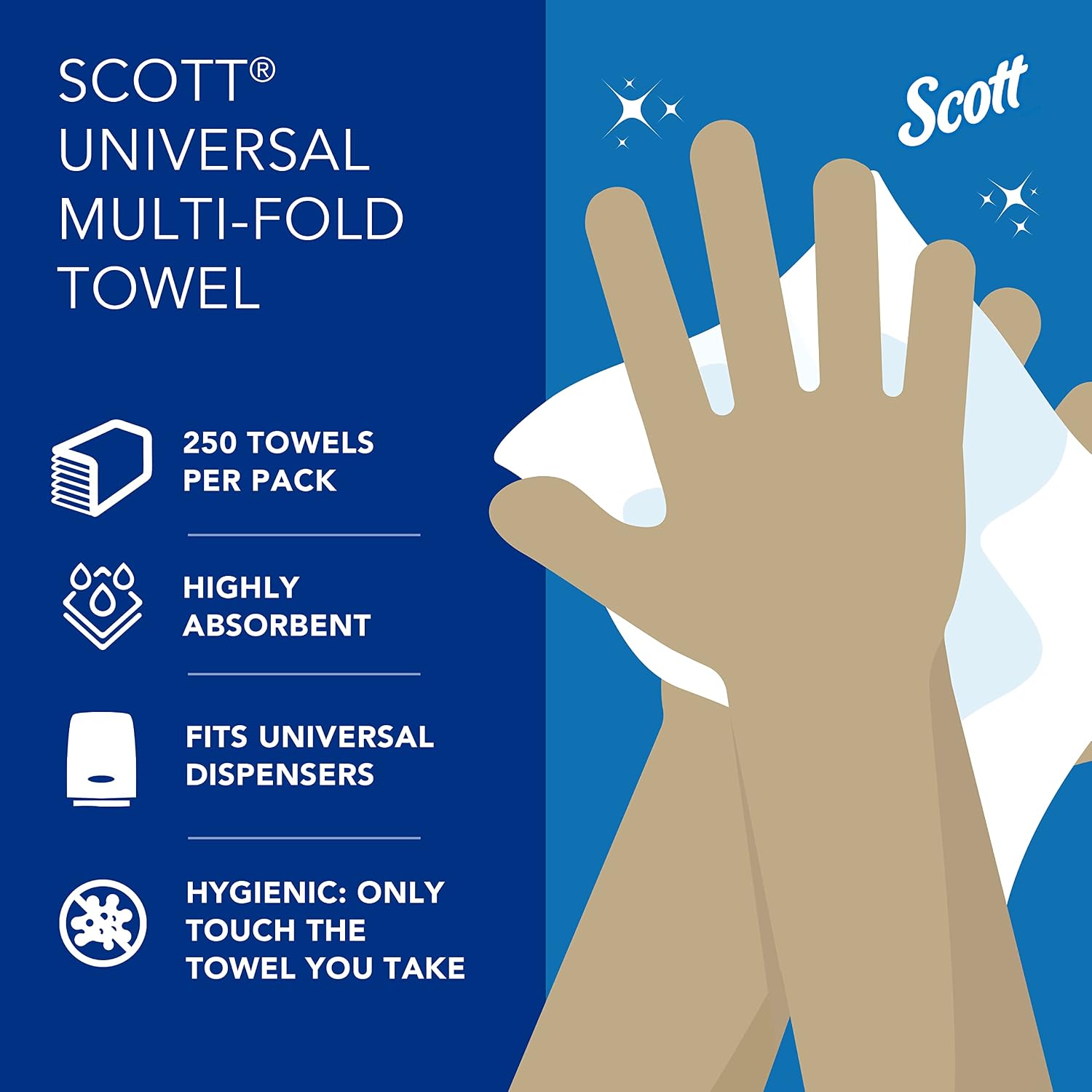Scott Professional Universal Multifold Paper Towels, Bulk (58091), Absorbency Pockets, White, 9.2"x9.4" Towel, White, Compressed, Compact Case (250 Sheets/Pack, 12 Packs/Case, 3,000 Sheet Total) - Image 10