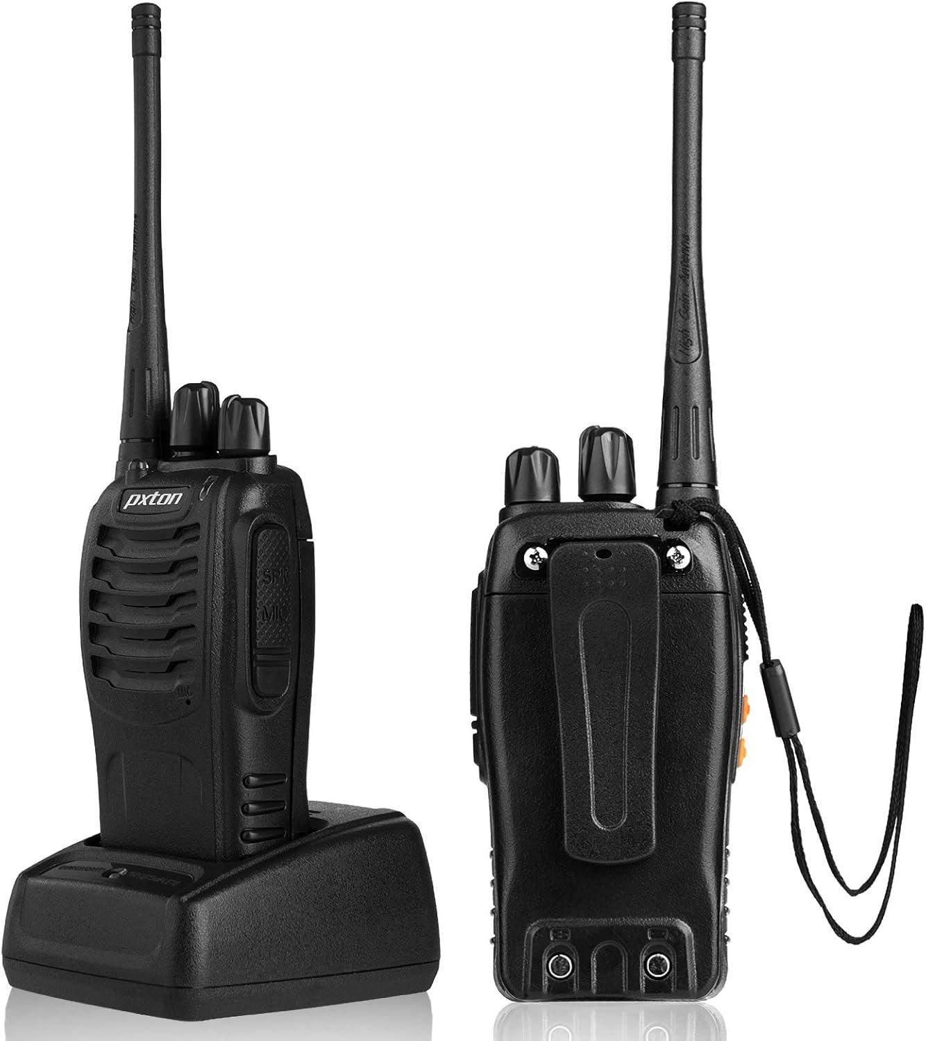 pxton Walkie Talkies Long Range for Adults with Earpieces,16 Channel Walky Talky Rechargeable Handheld Two Way Radios with Flashlight Li-ion Battery and Charger(4 Pack) - Image 4