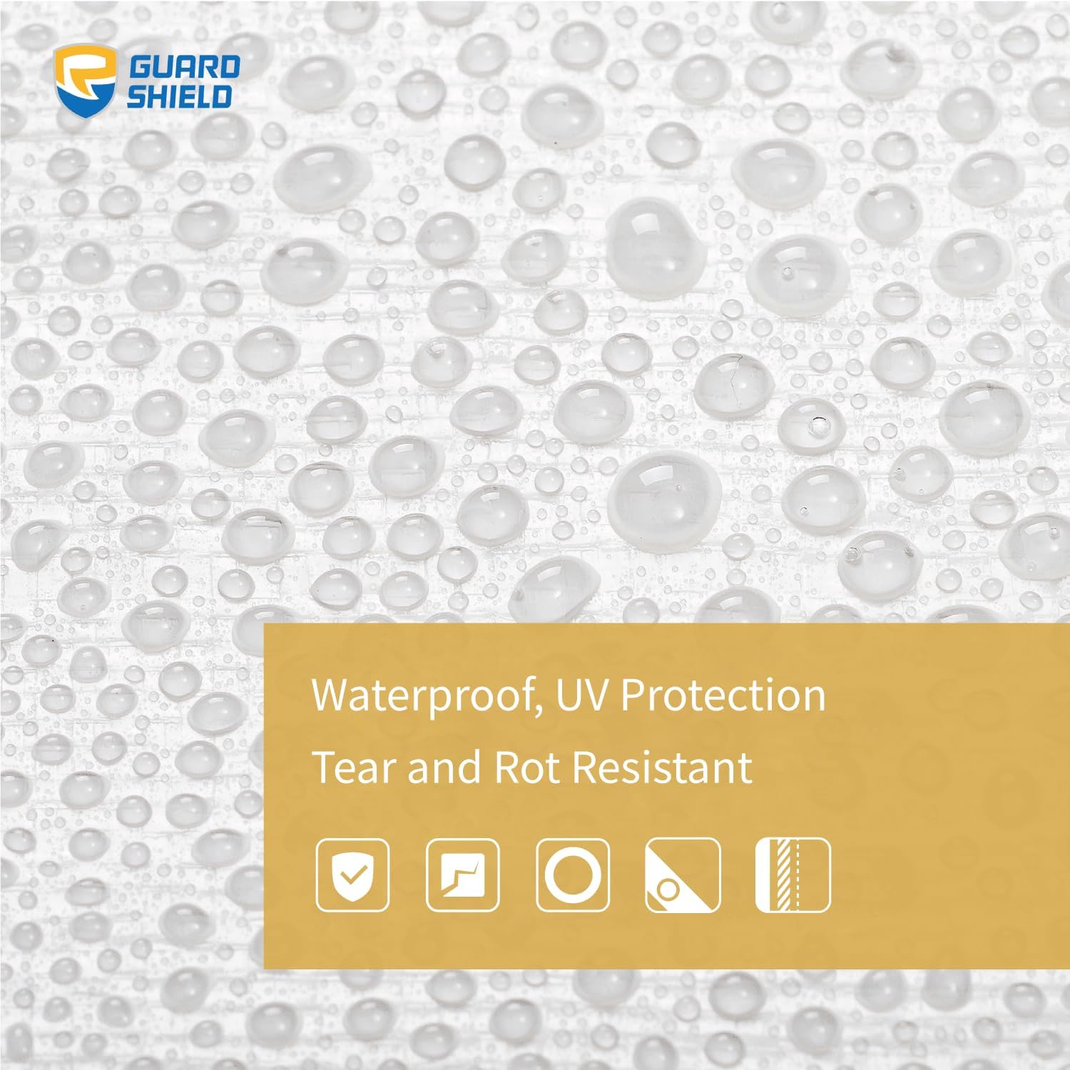 GUARD SHIELD Heavy Duty Tarp 20x20 Feet White Multi Purpose Thick Waterproof Poly Tarp Cover 10mil - Image 3