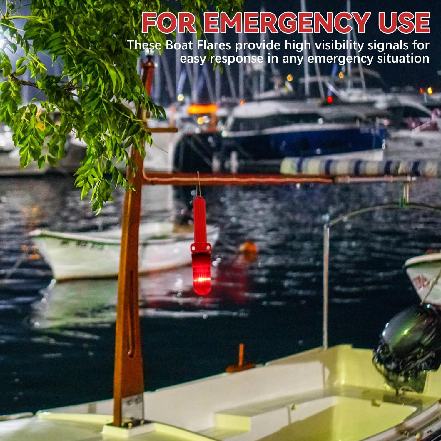 Boat Flares,LED Boat Flares Coast Guard Approved,Smart Marine Signal Light, Boat Safety kit, Electronic Boat Distress Flare,for Fishing Nets, Buoys, or Boats(2 PCS) - Image 2