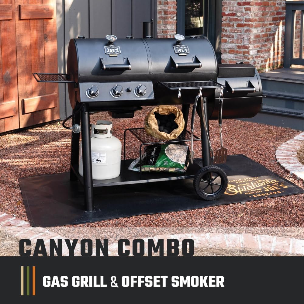 Oklahoma Joe's Canyon Combo Dual Fuel 3-Burner Propane Gas and Charcoal Smoker and Grill with 1031 sq. in. Cooking Area in Black - Image 2