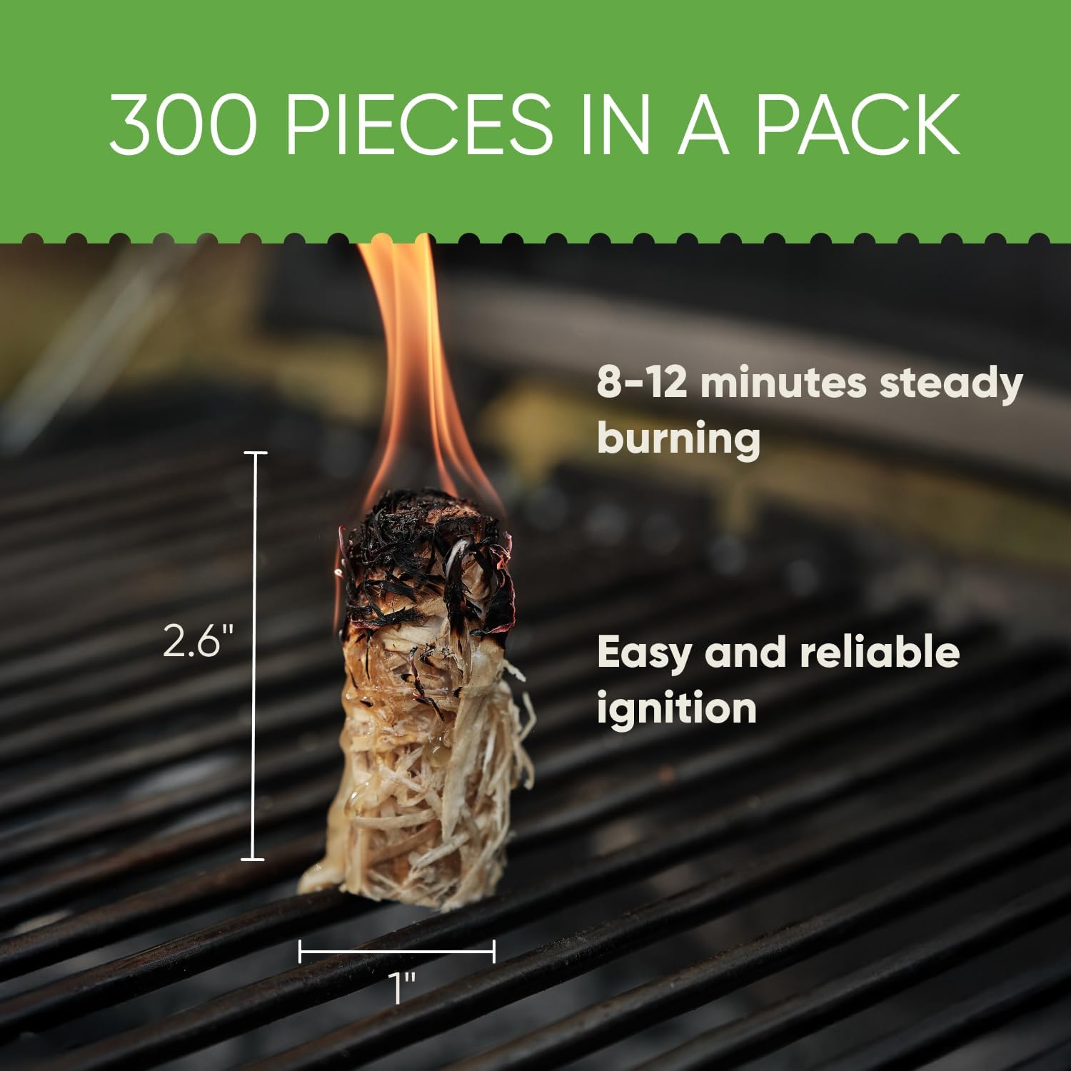 Inflame Fire Starters 300 pcs - Fire Starters for Campfires, Charcoal, Grill, BBQ, Fireplace, Chimney, Woodstove - Waterproof, Weather-Resistant - Natural Wood Starters - Image 2