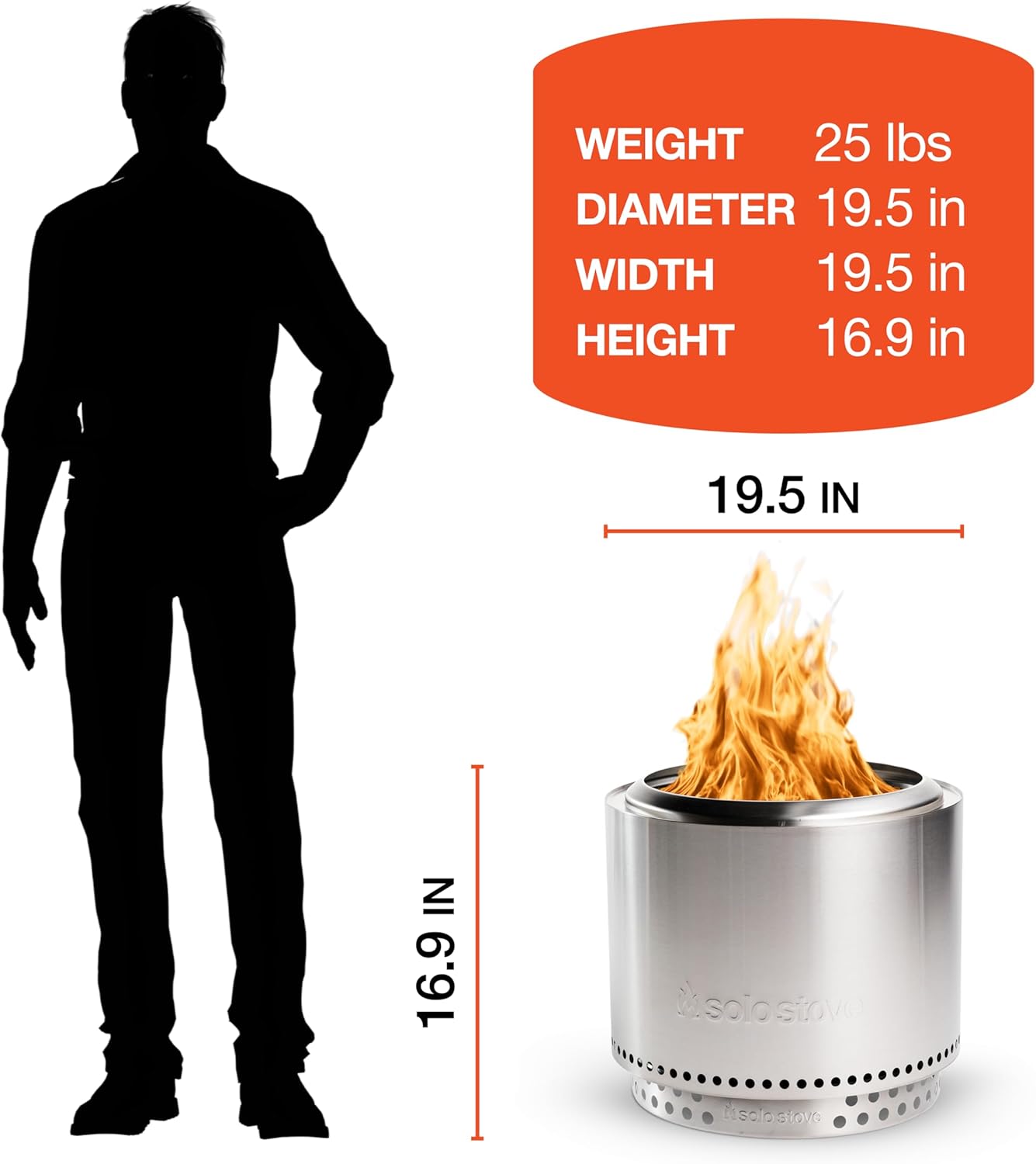 Solo Stove Bonfire Amazon Exclusive | Smokeless Fire Pit Bundle with Stand, Lid, Shelter & Ash Pan | Ideal for 4–6 People | Stainless Steel Wood Burning Camping Pit – 19.5" Wide, 34lbs - Image 7