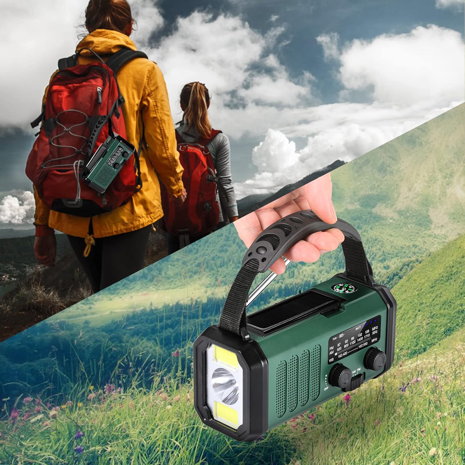 Leaton Hand Crank Emergency Radio, NOAA Weather Radio AM/FM,10000mAh | Solar Power Bank,Rechargeable Battery Powered, USB-C Charger, Flashlight, SOS Alarm, for Camping Survival Emergencies - Image 9